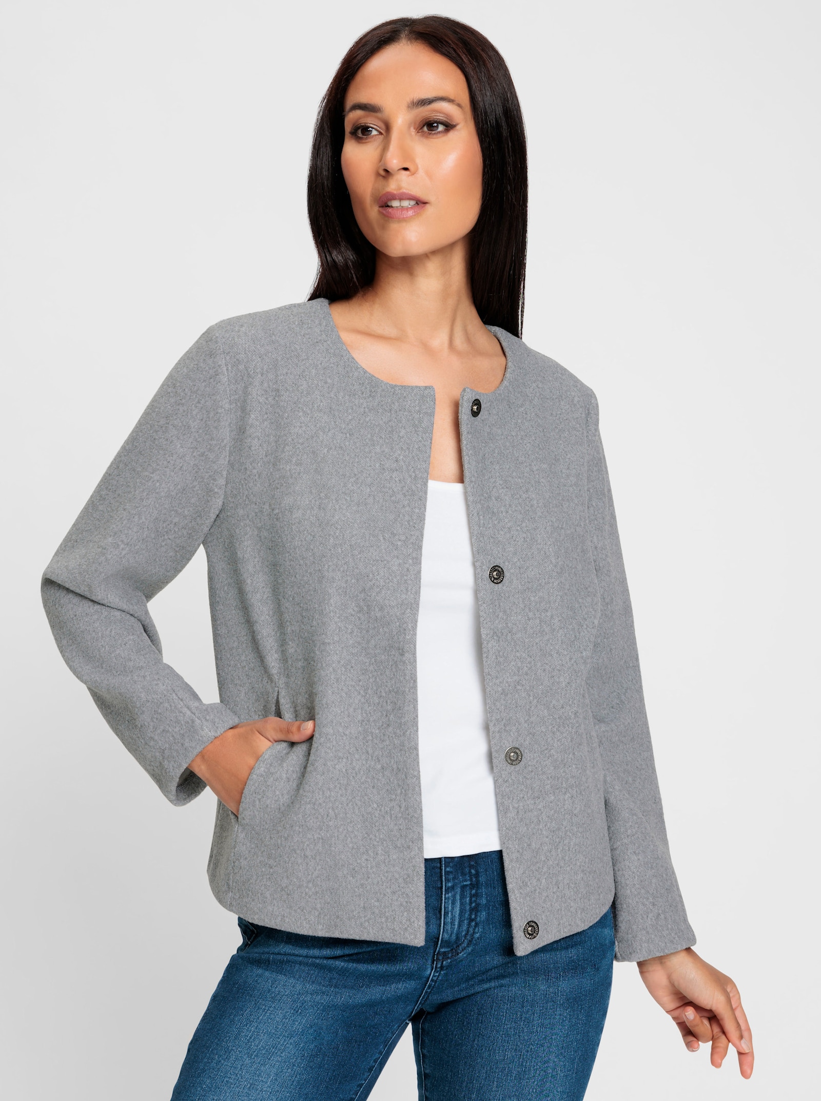 heine Blazer avec boutons aimantés - gris chiné