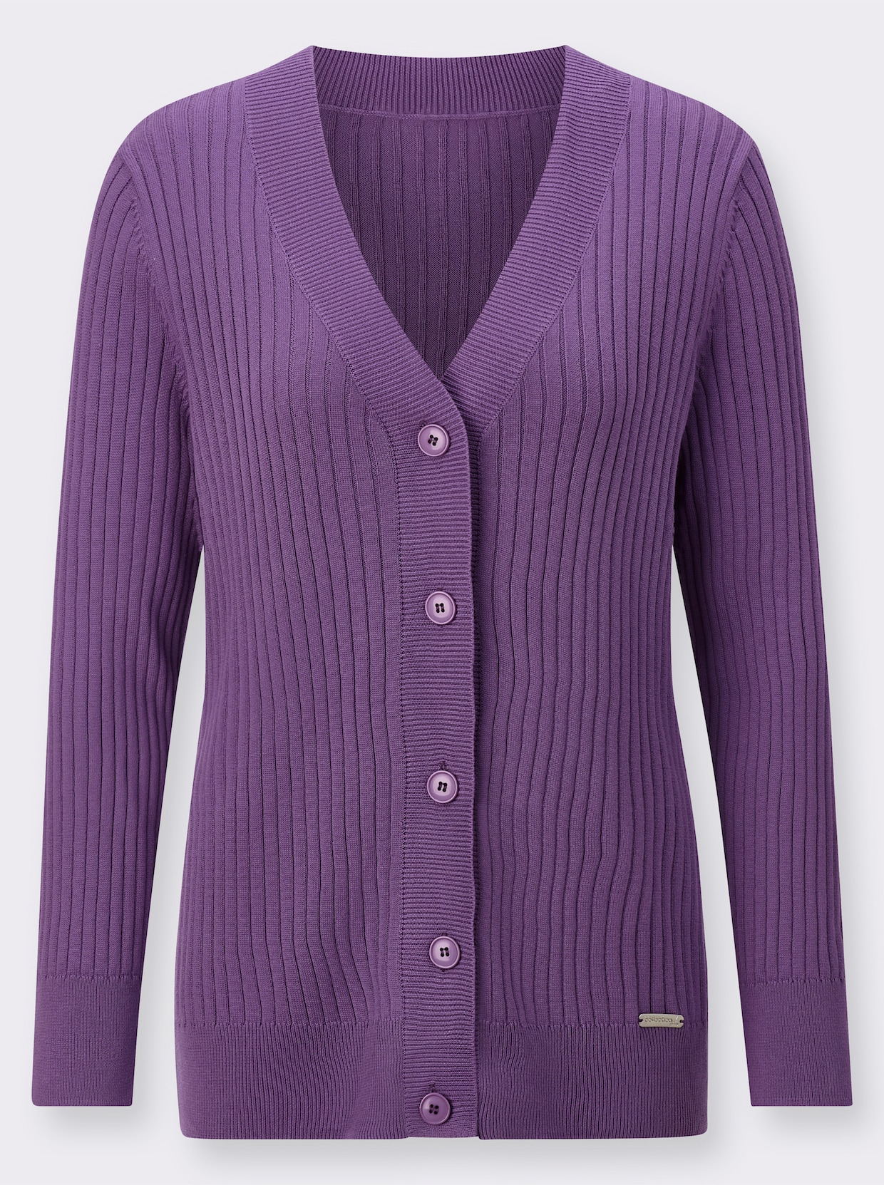 Strickjacke in Ripp-Optik - lila