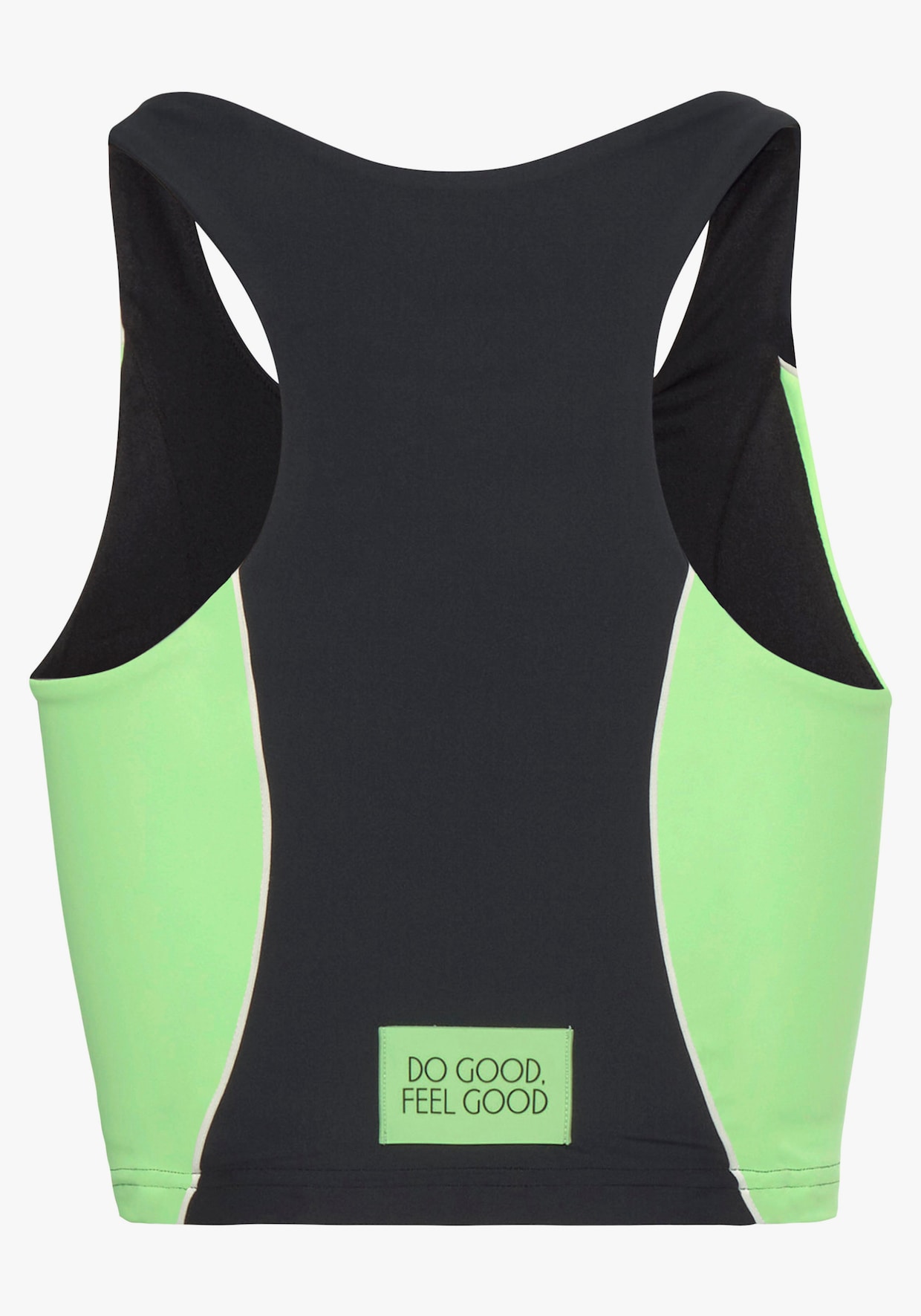 LASCANA ACTIVE haut court - noir/vert