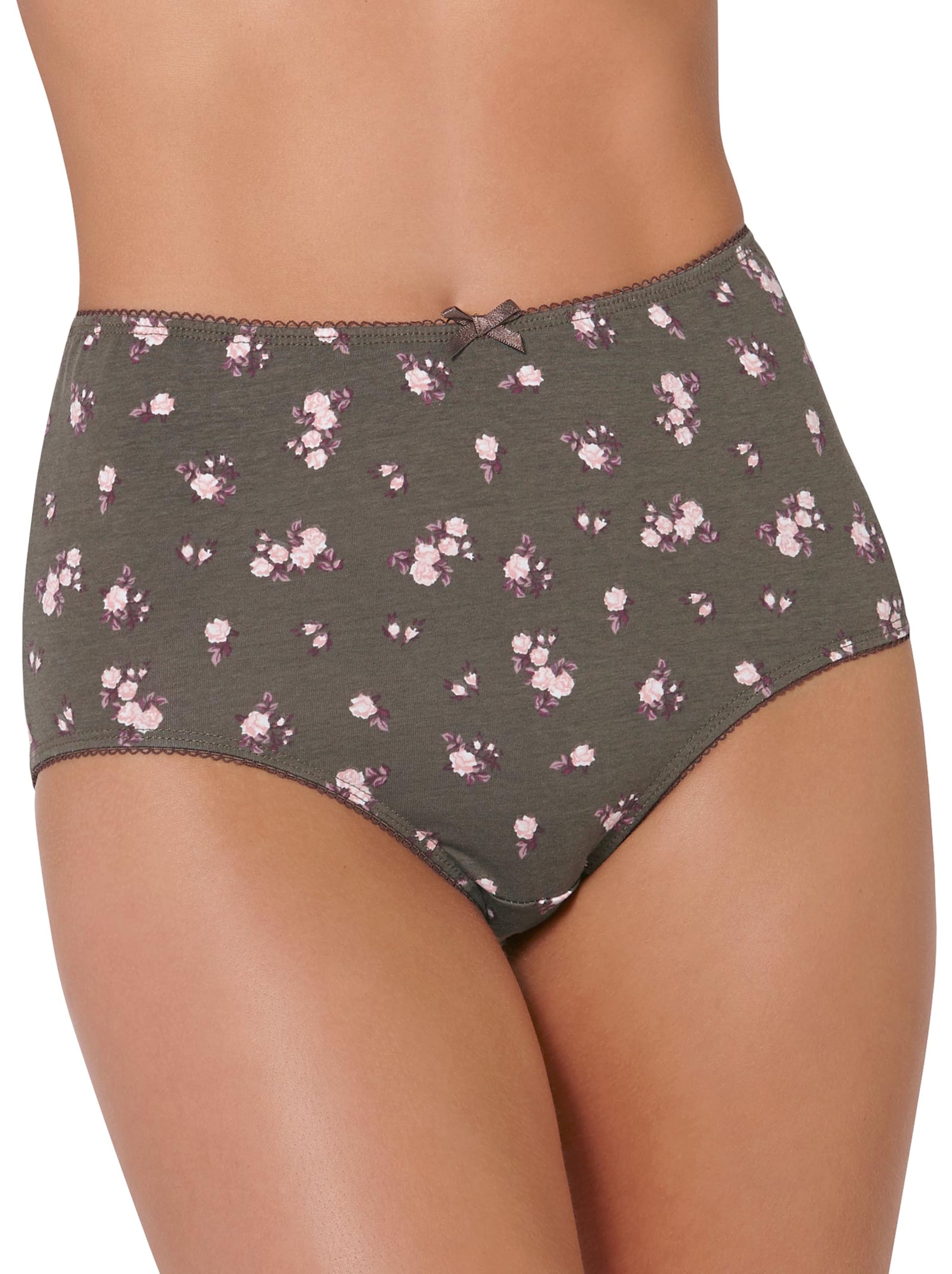 wäschepur Taillenslip - 2x oliv-bedruckt + bordeaux + mauve