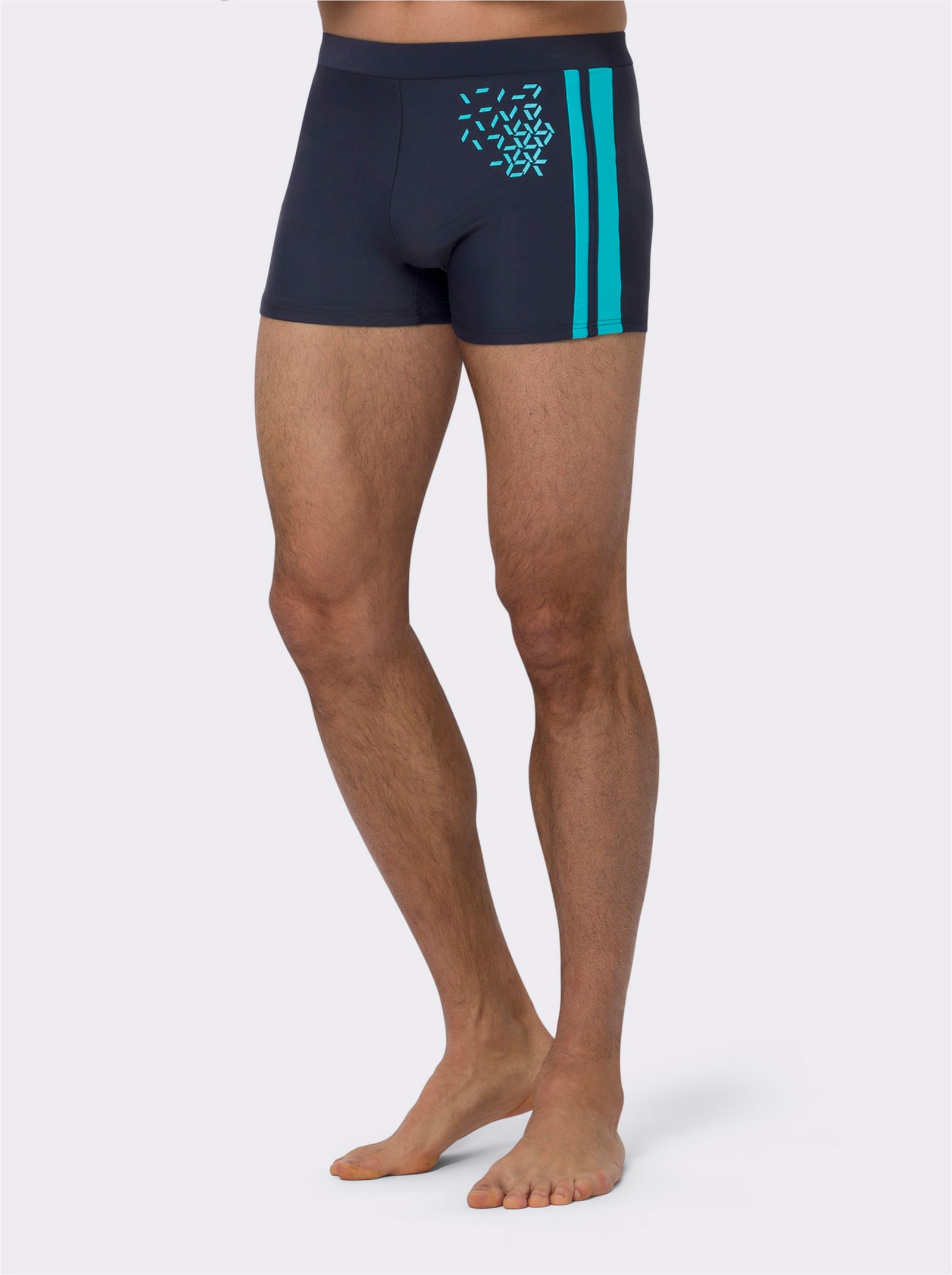 Plavky s nastavitelným páskem na zavázání uvnitř - námořnická modrá