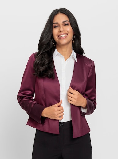 Blazer mit Satin-Glanz - burgund