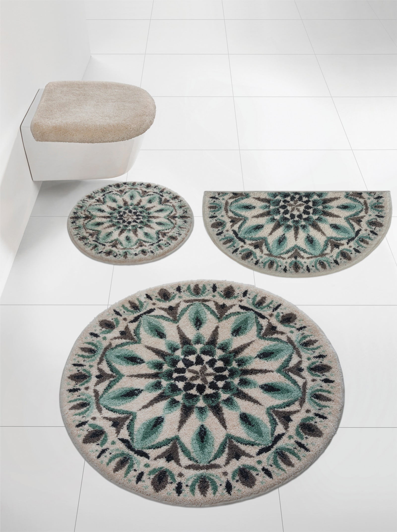 Grund Badematte - natur-gemustert