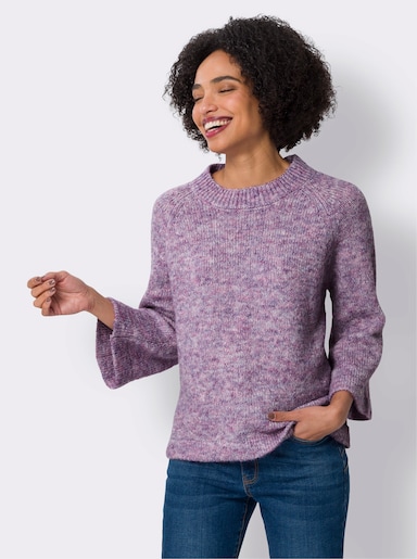 heine Gebreide pullover van meerkleurig garen - ivoor/hortensia gemêleerd