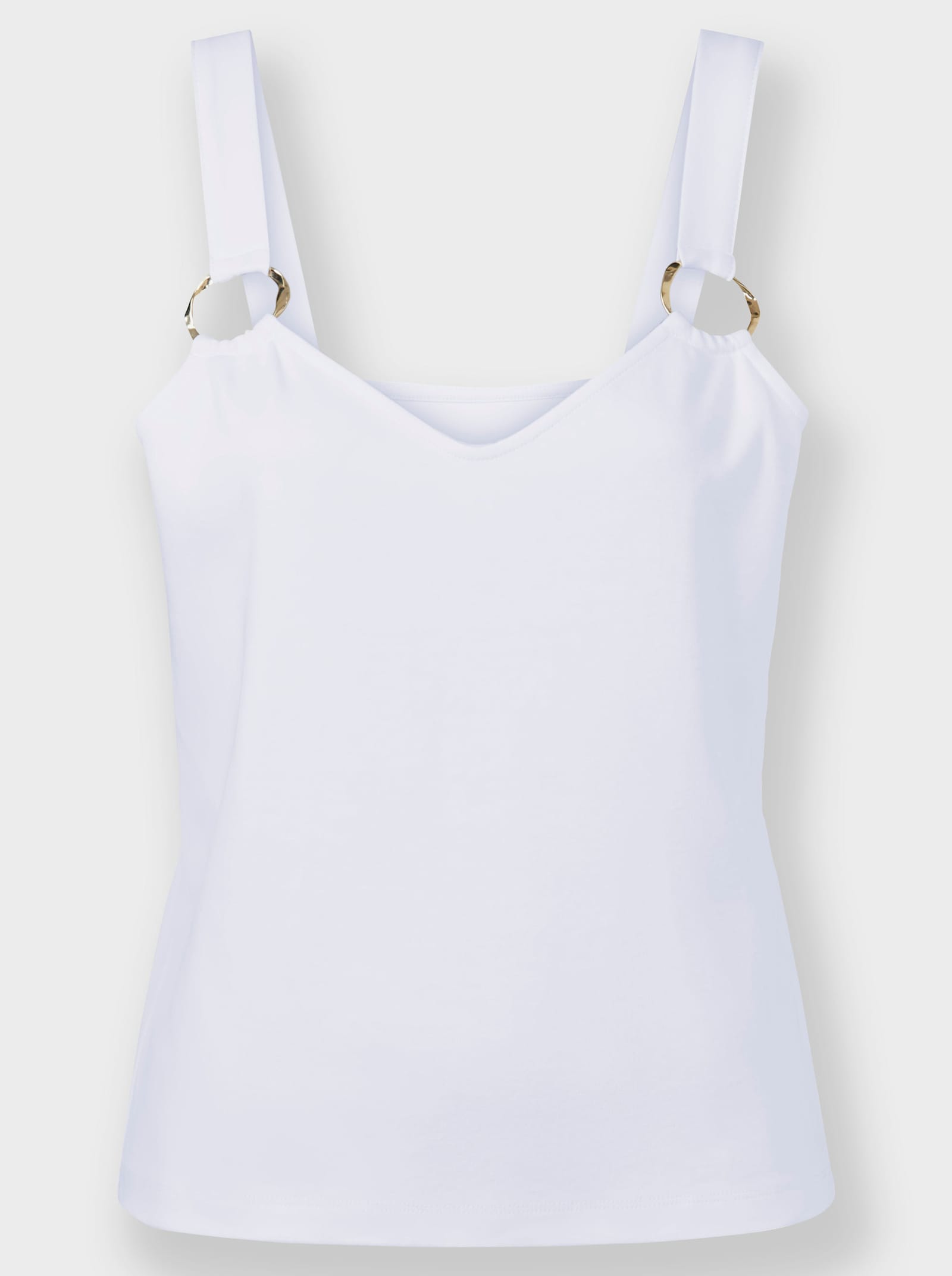 heine Shirttop mit Metallring an den Trägern - weiß