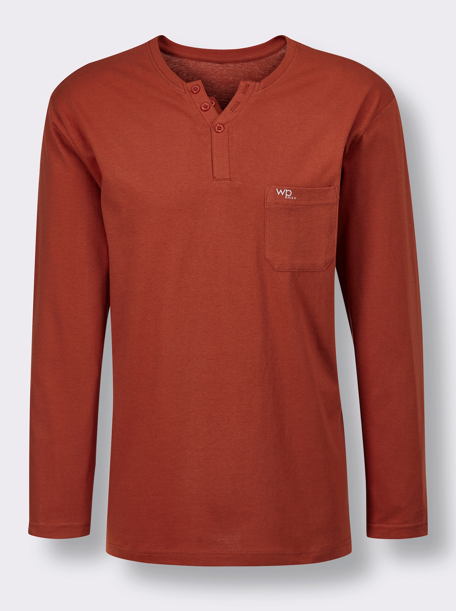 wäschepur men Schlafanzug-Shirt - rostrot