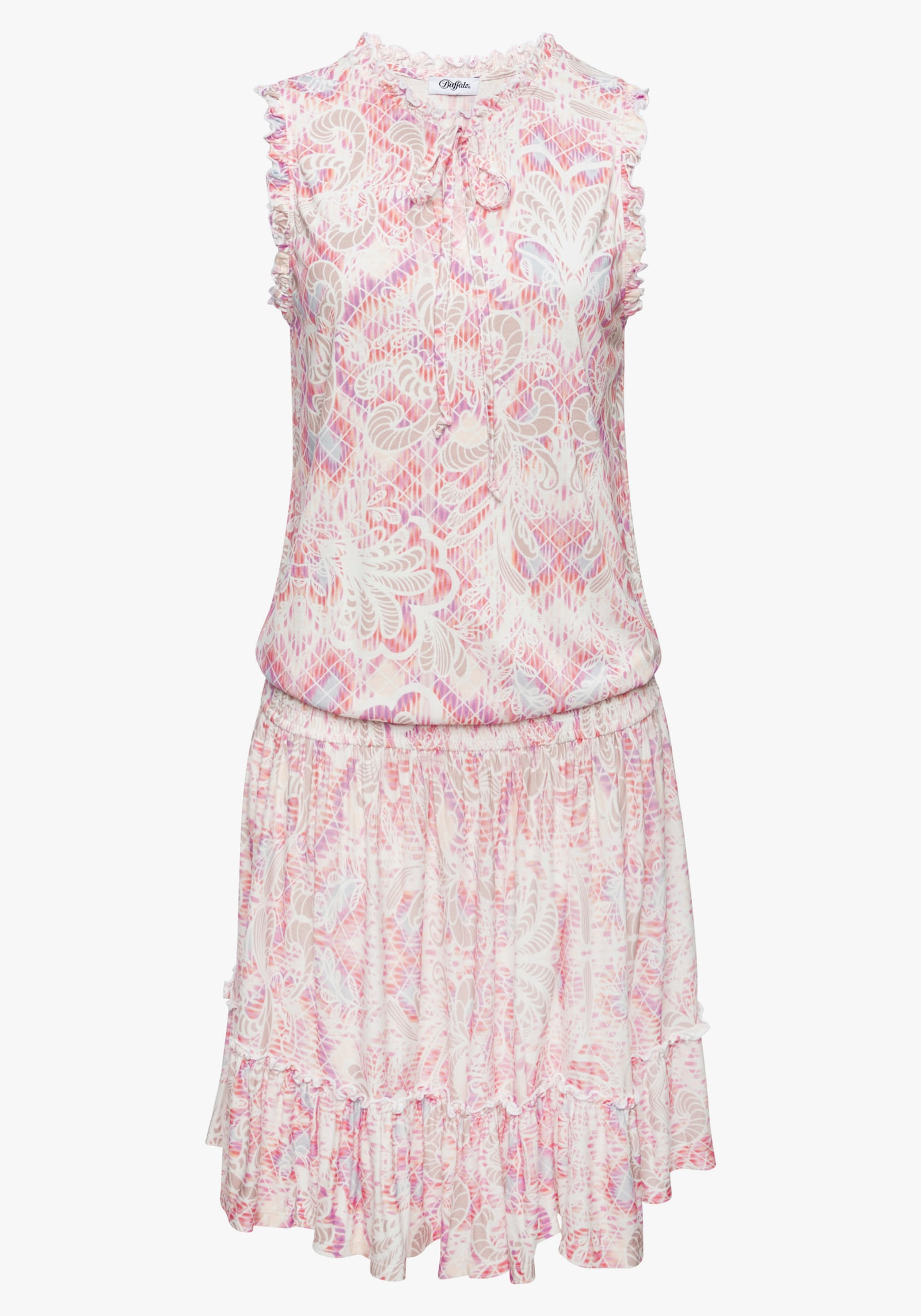 Buffalo Jerseykleid - creme-pink bedruckt