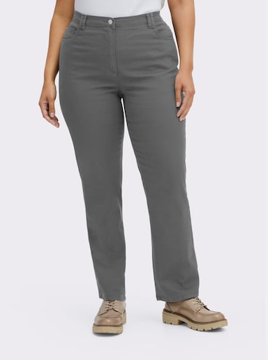 Jeans mit weitem Bein - grey denim