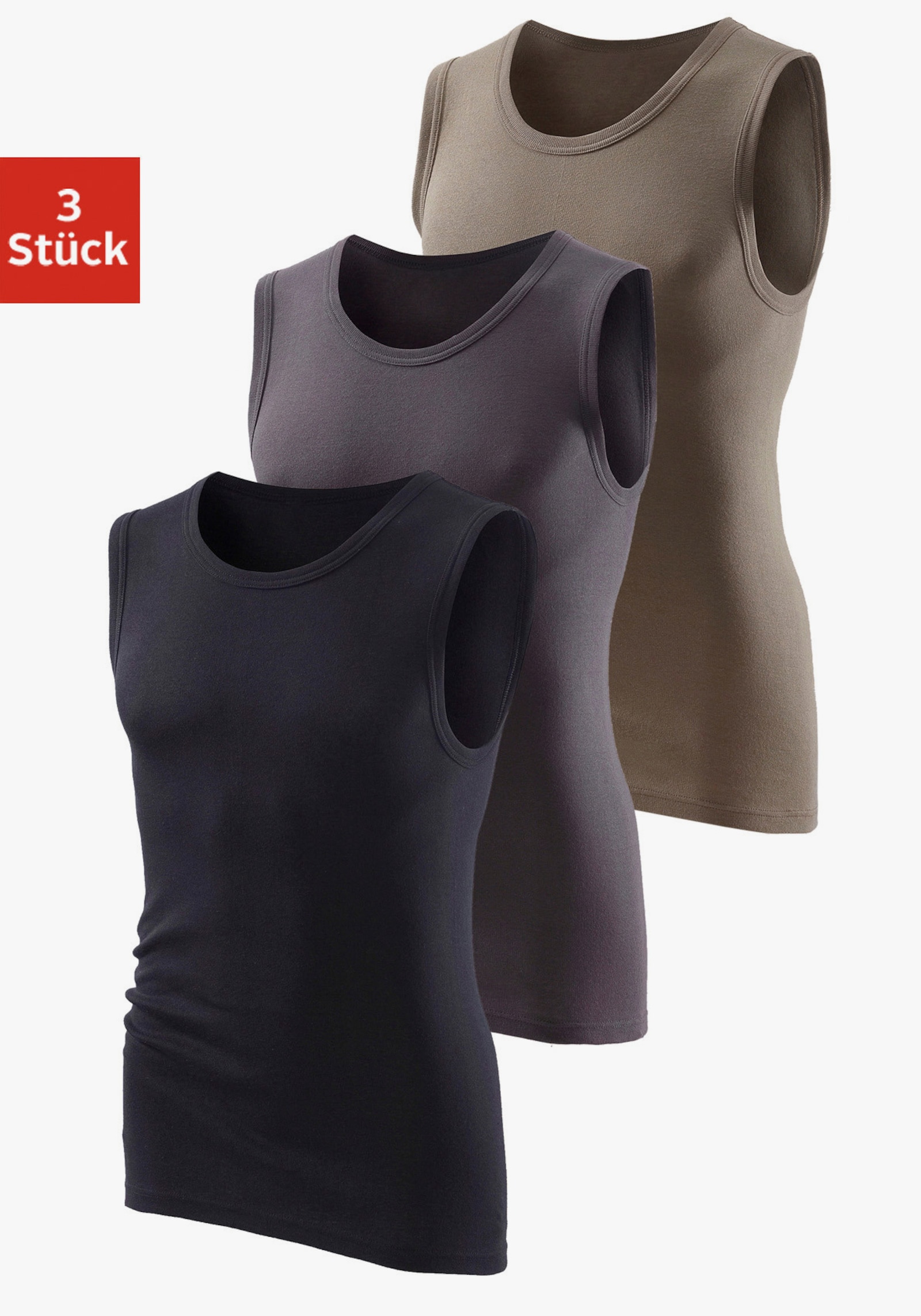 H.I.S Muscleshirt - oliv, schwarz, anthrazit