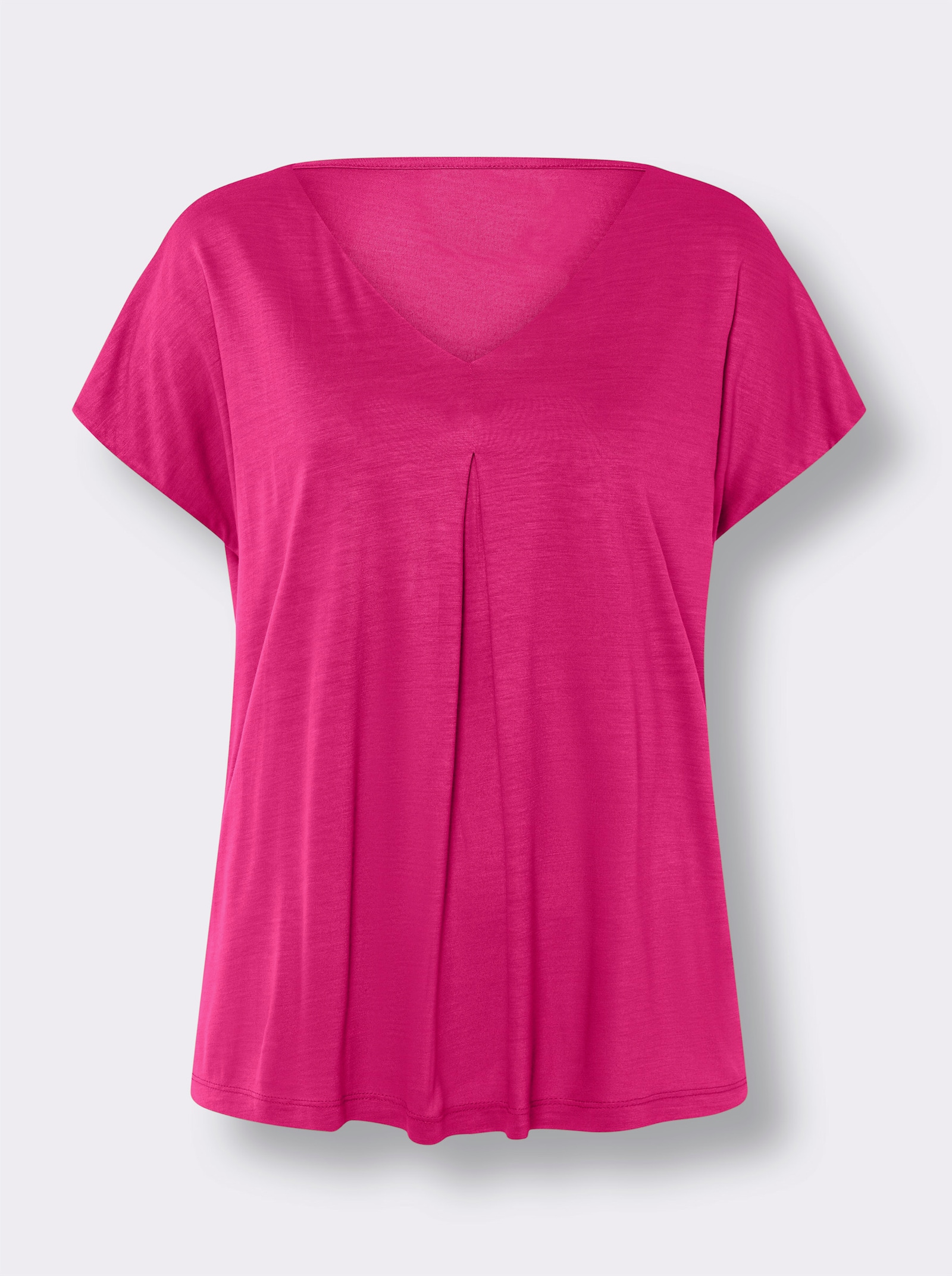 heine Kurzarmshirt mit Falte vorne - pink