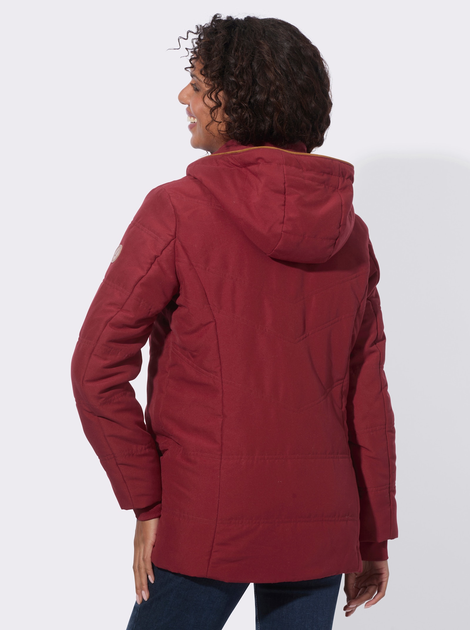 Steppjacke mit Innentasche - dunkelrot