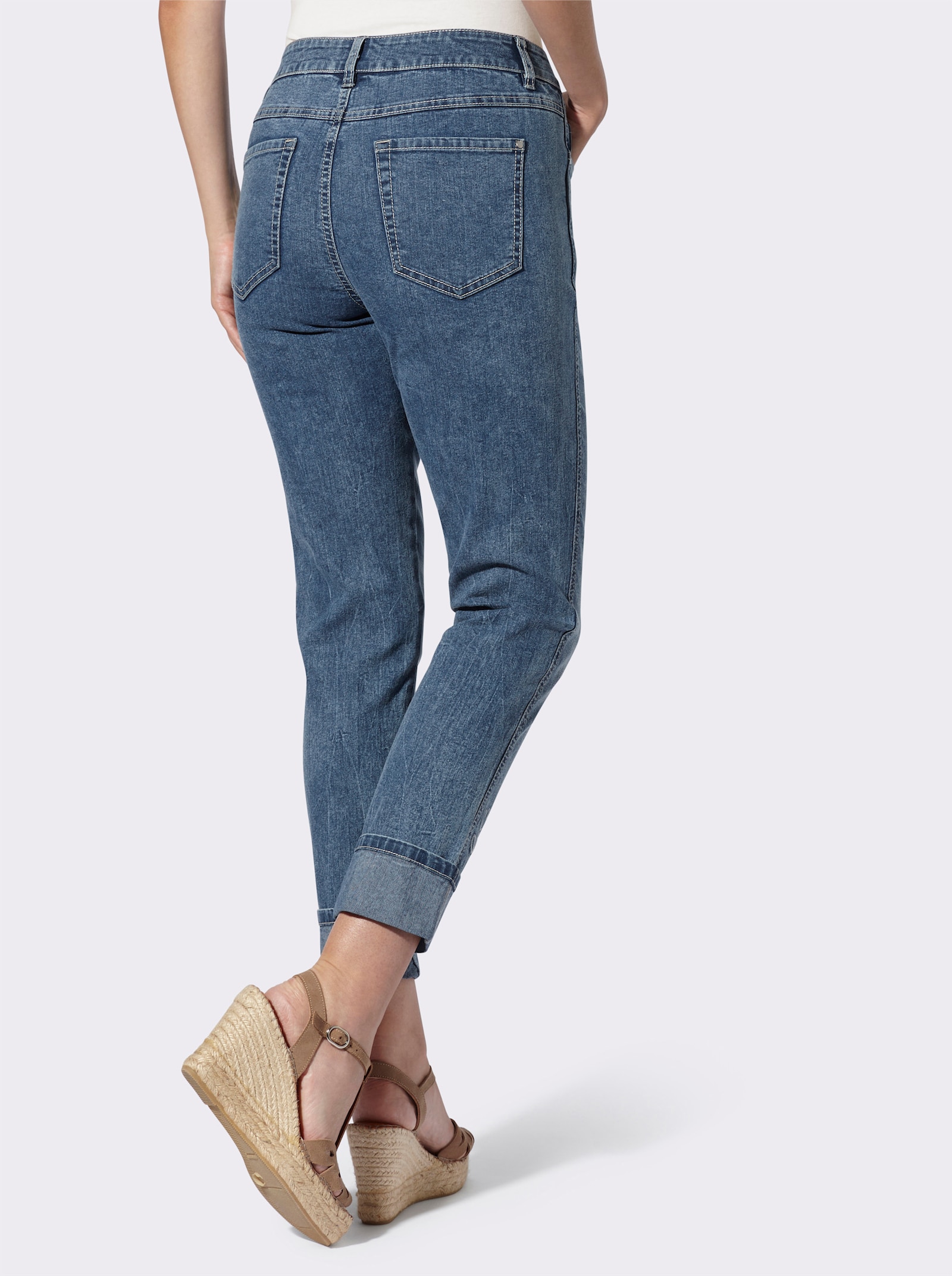 heine 7/8-Jeans mit Stickerei - blue-bleached
