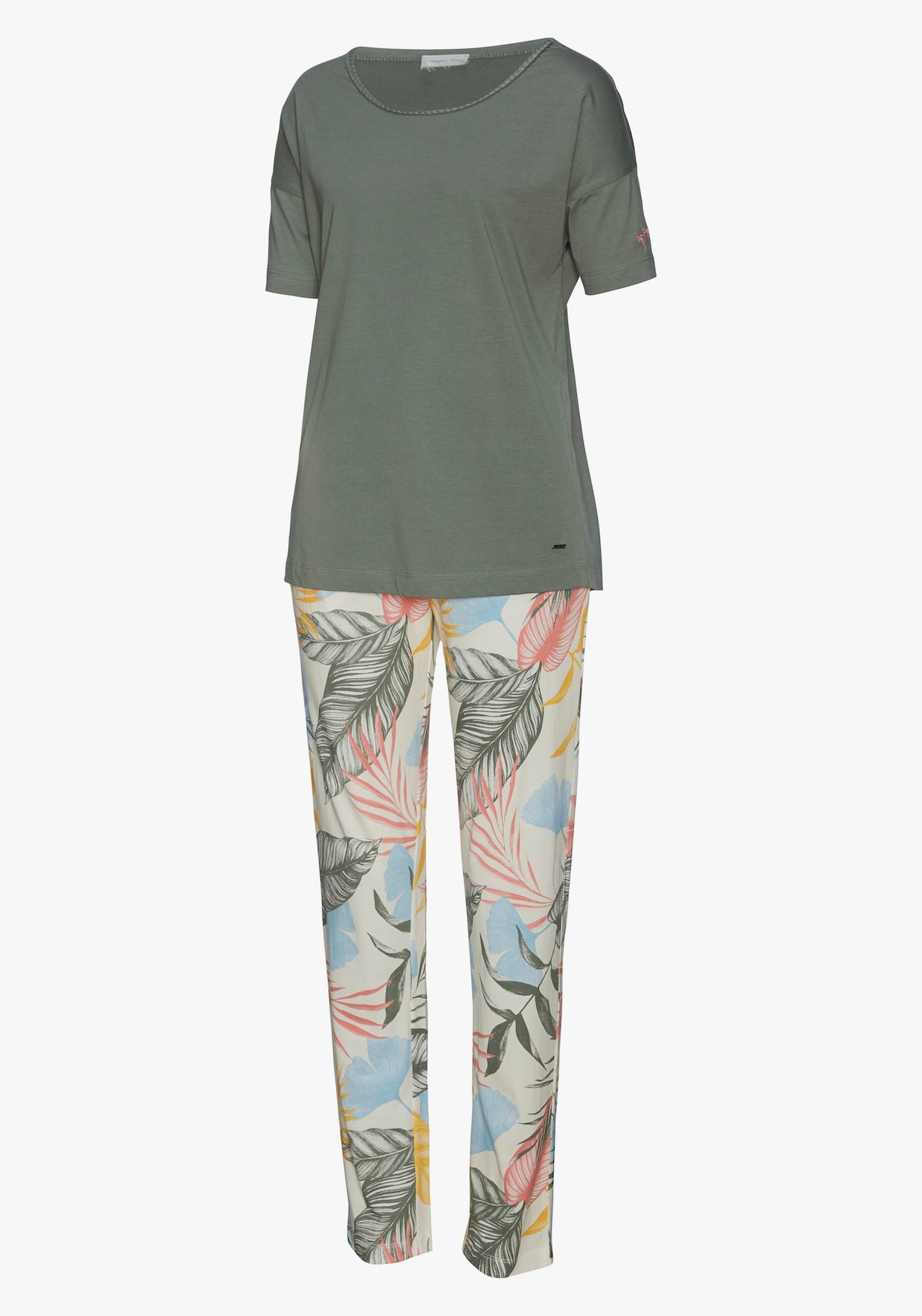 Vivance Dreams Pyjama - khaki-gemustert