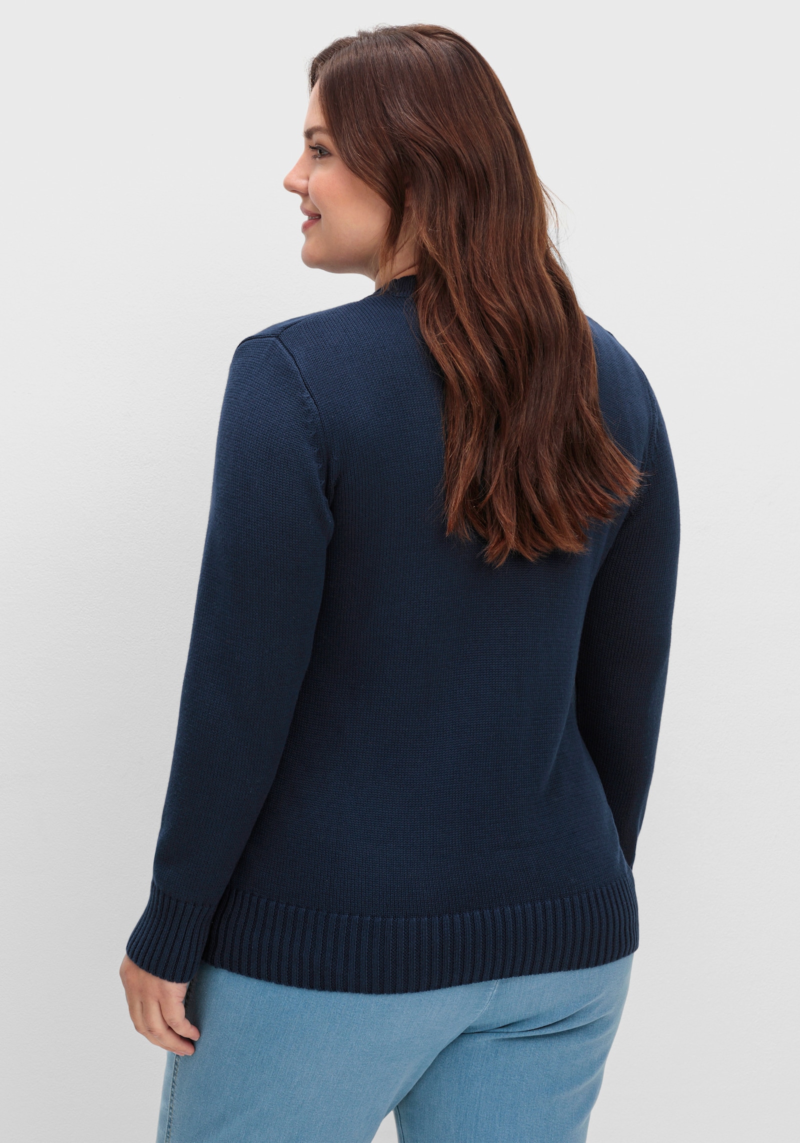 Strickjacke mit farblich abgestimmten Knöpfen - marine