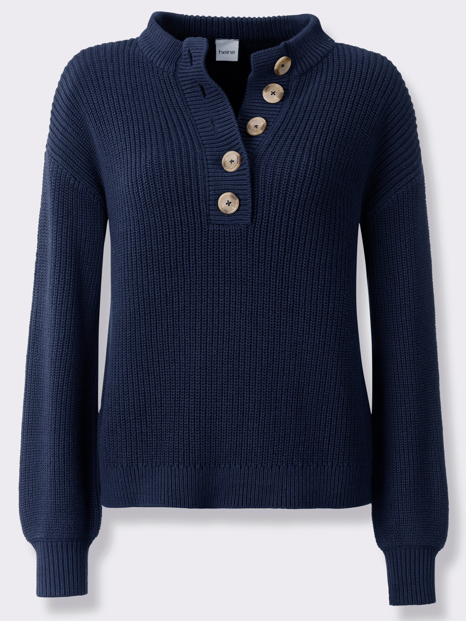 heine Pullover im Rippenstrick - marine