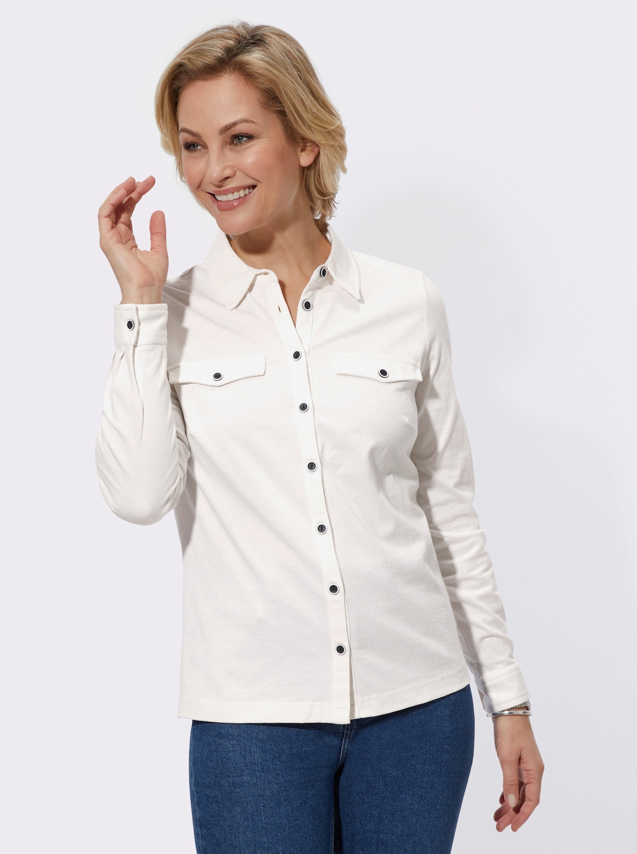 Jerseyblouse - ecru