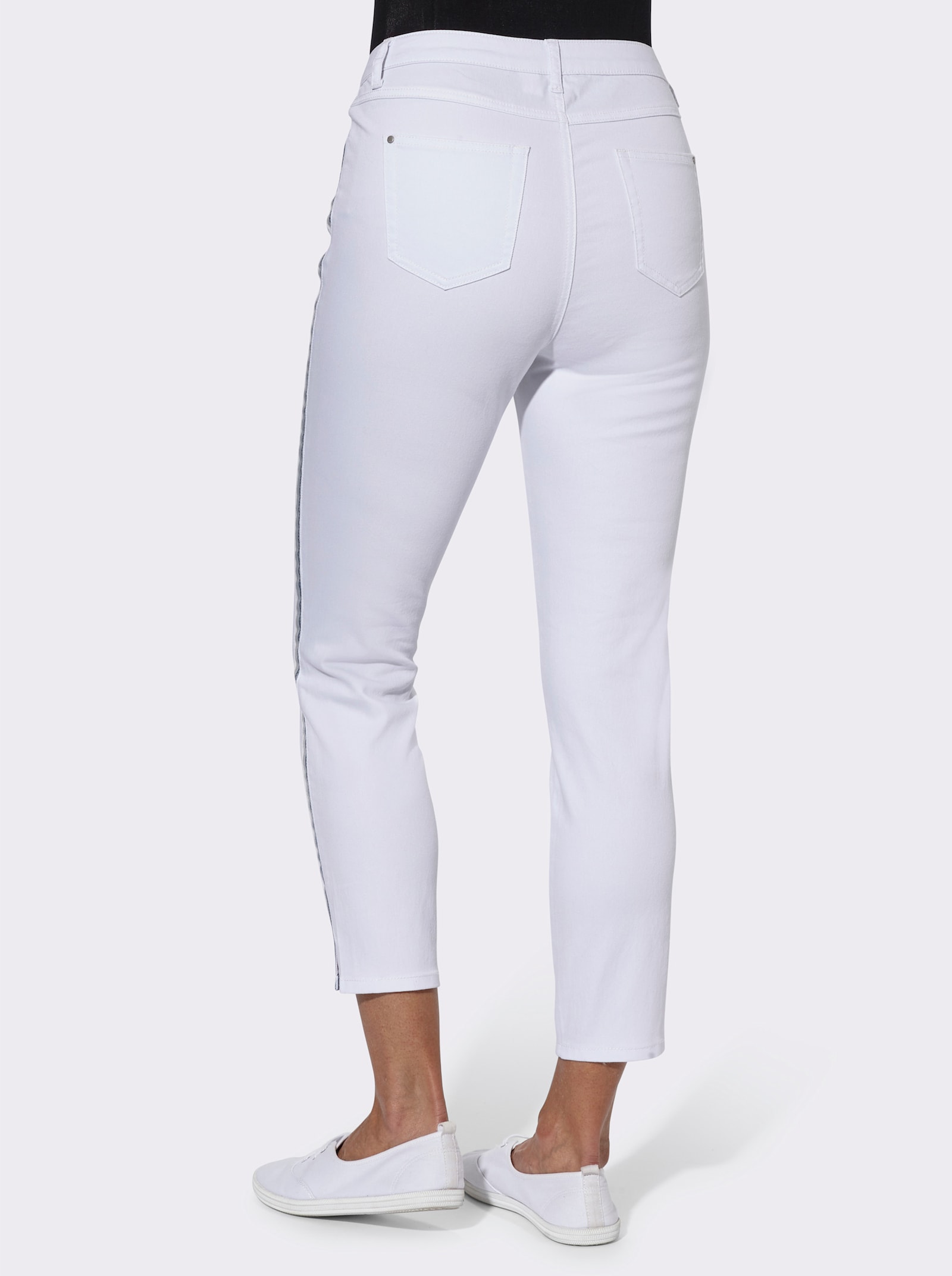 7/8-Jeans leichte Used-Optik - weiss