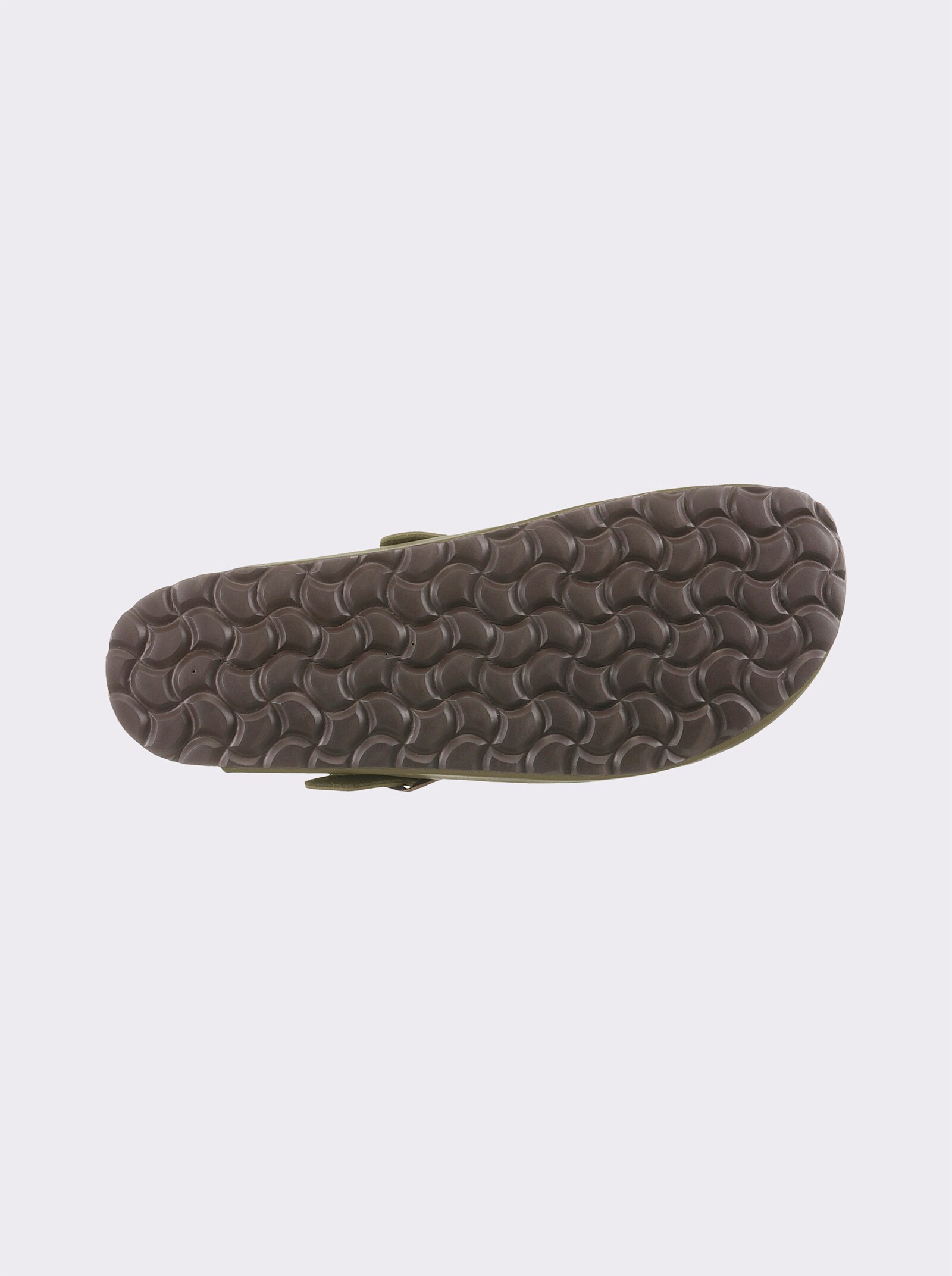 Bio Time Pantoffel aus Leder-Imitat, kräftige Füße - khaki