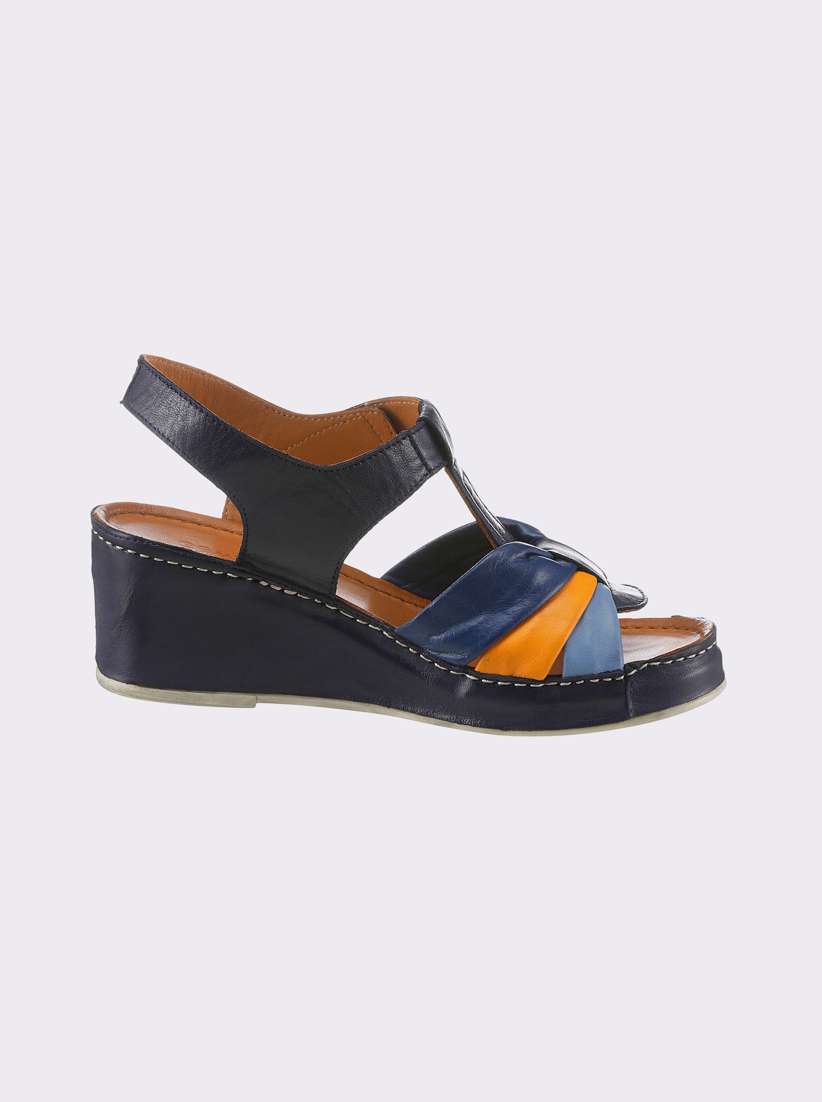 Gemini Sandalette ganz aus Leder - jeansblau