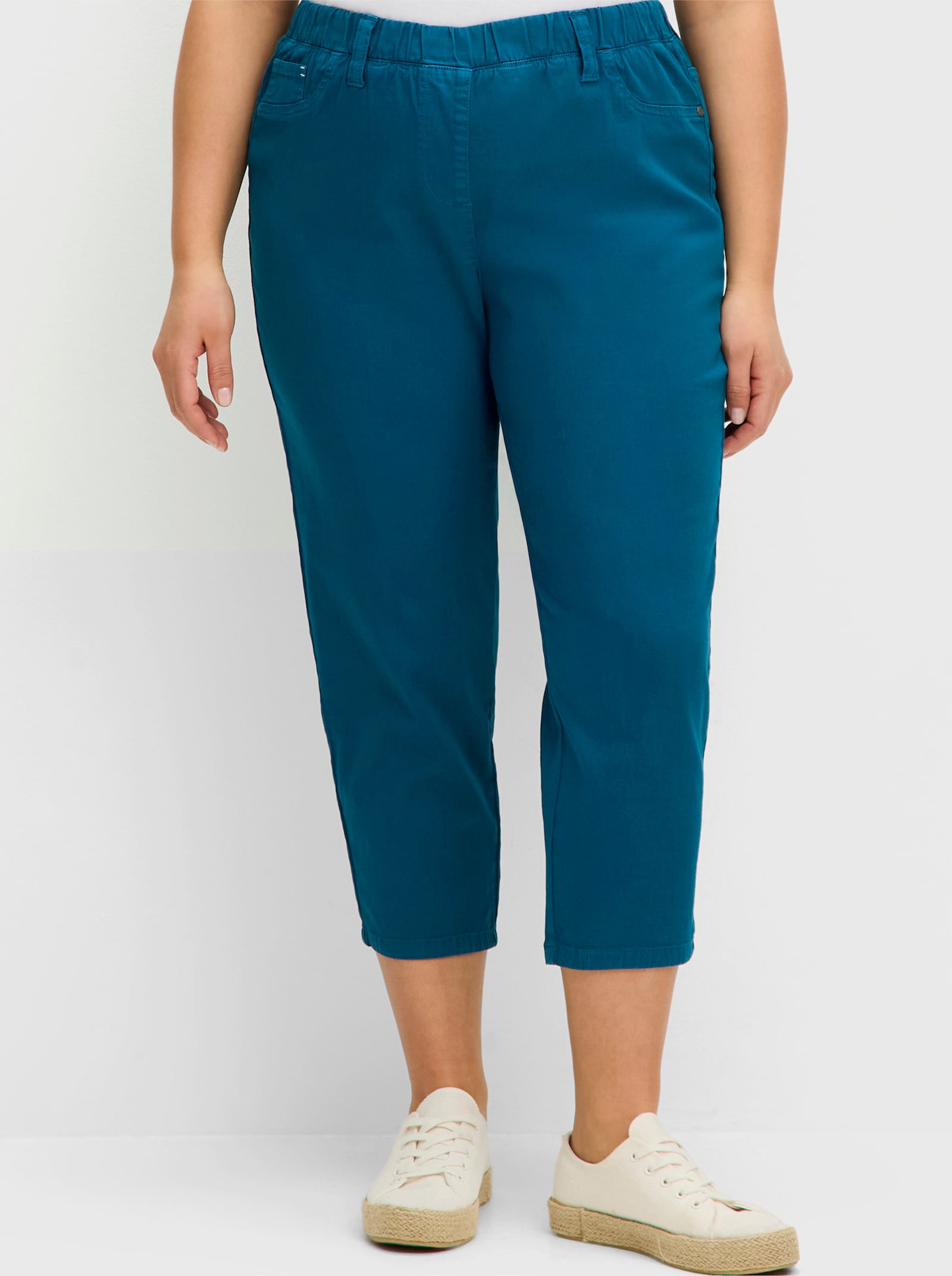 sheego 7/8-Hose in schmaler Form, aus Twill - dunkelpetrol