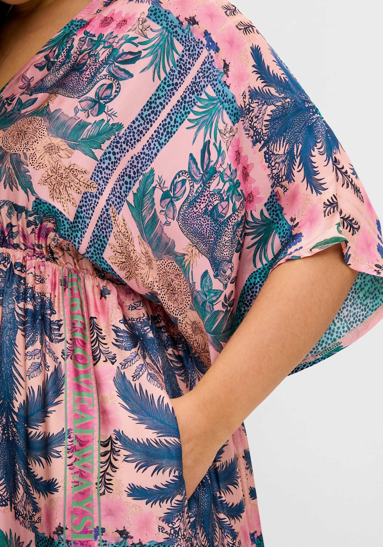 Maxikleid - rosé-gemustert