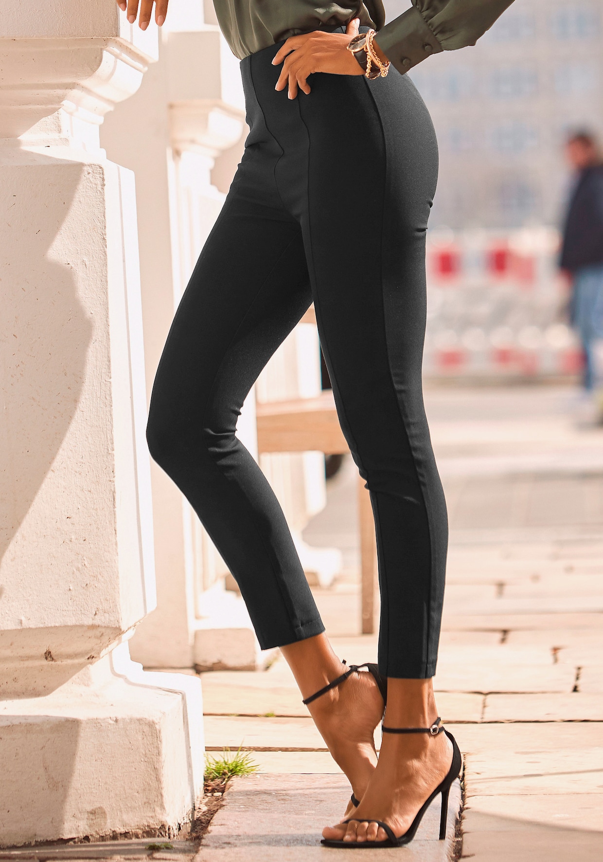 LASCANA pantalon extensible - noir