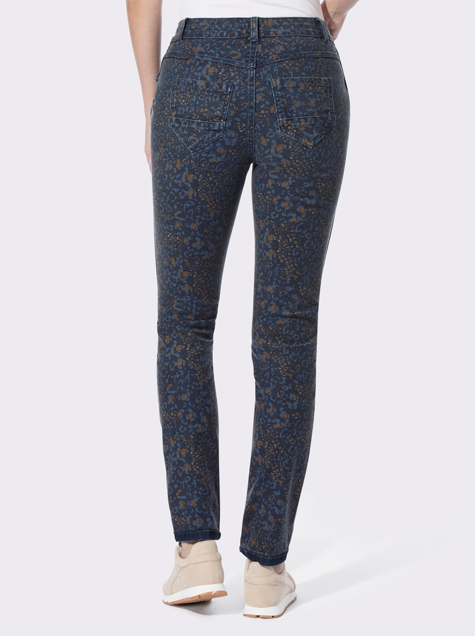 heine Skinny Jeans mit Leo-Dessin - dark blue