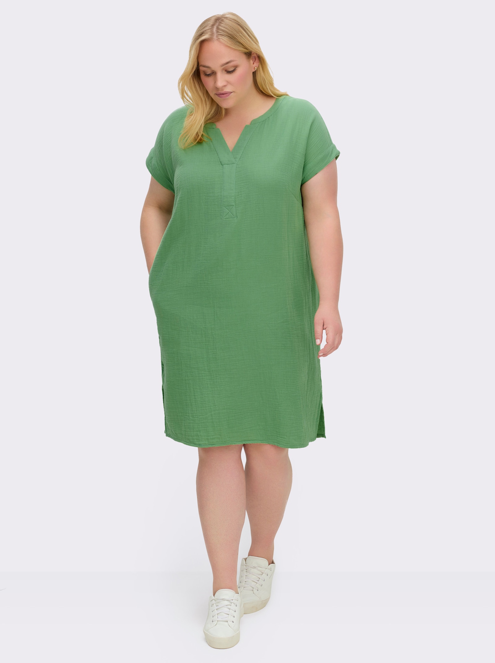 Sommerkleid in Musselin-Qualität - apfel