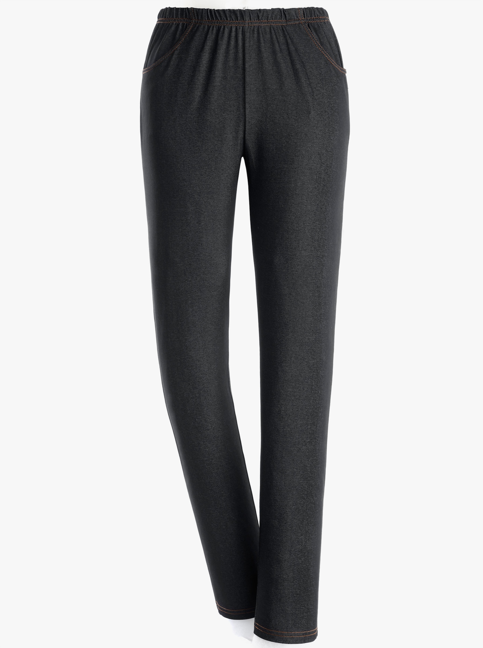 Freizeithose mit Kontrastnähten - black-denim