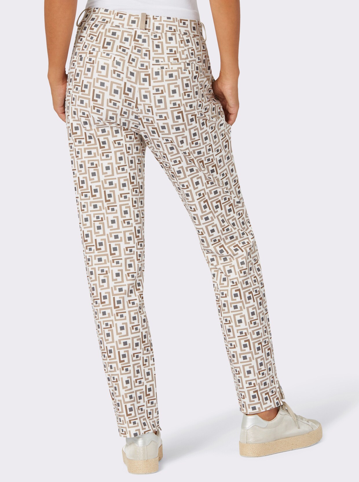 Jerseyhose - ecru-beige-gemustert
