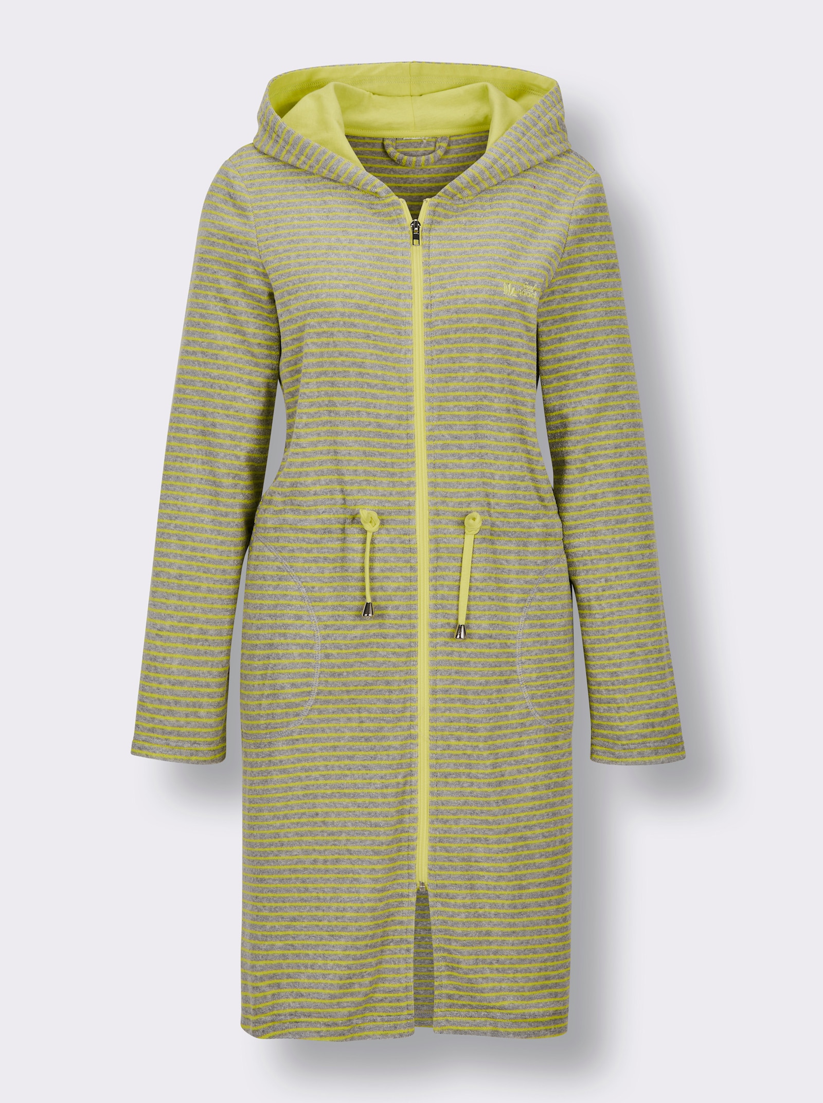 feel good Peignoir - gris chiné-citron vert