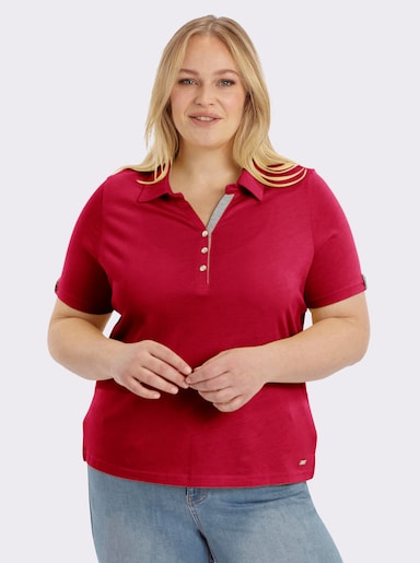Poloshirt mit Zierriegel - rot