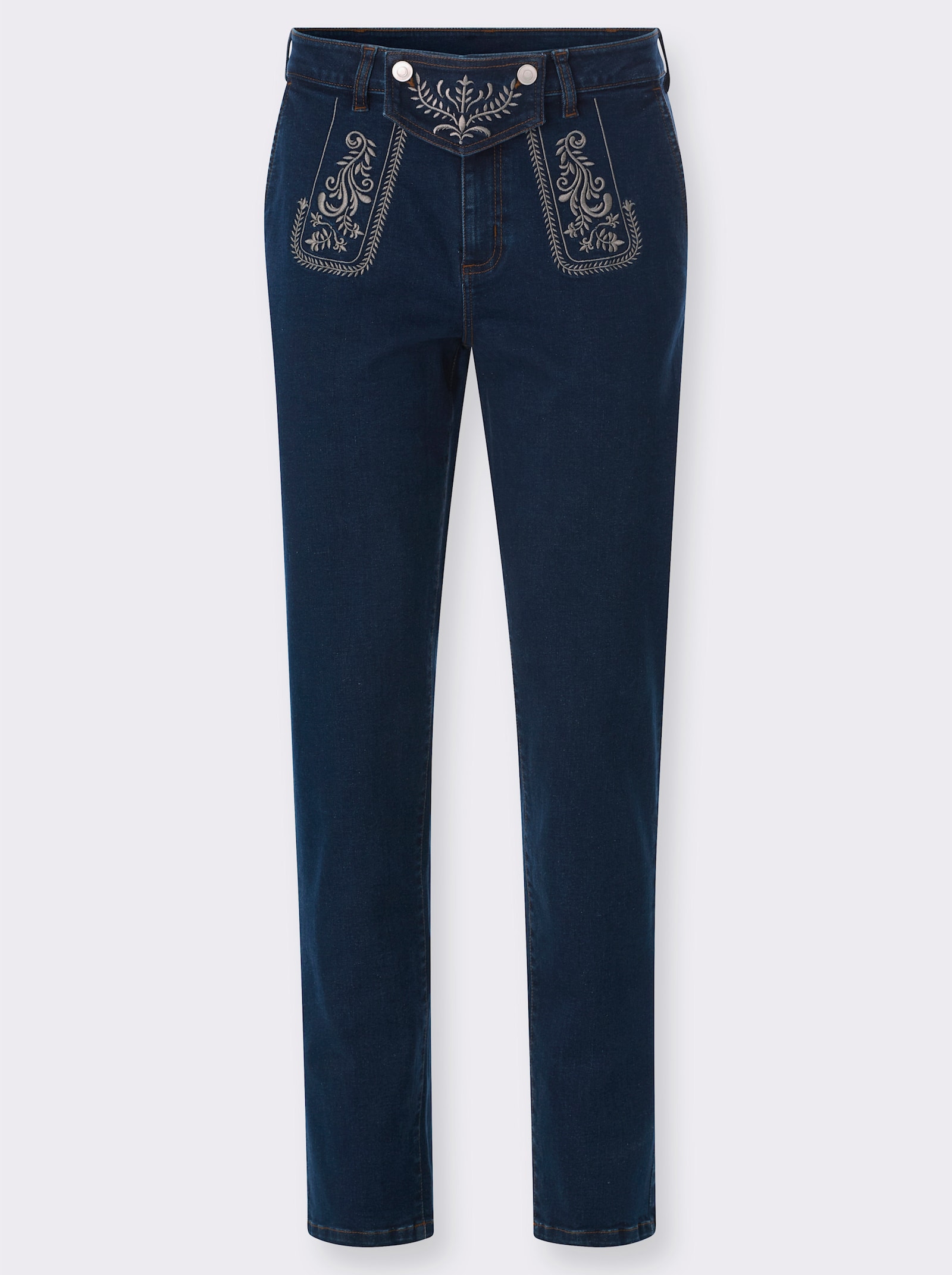 Trachtenjeans mit abnehmbarem Latz - dark blue