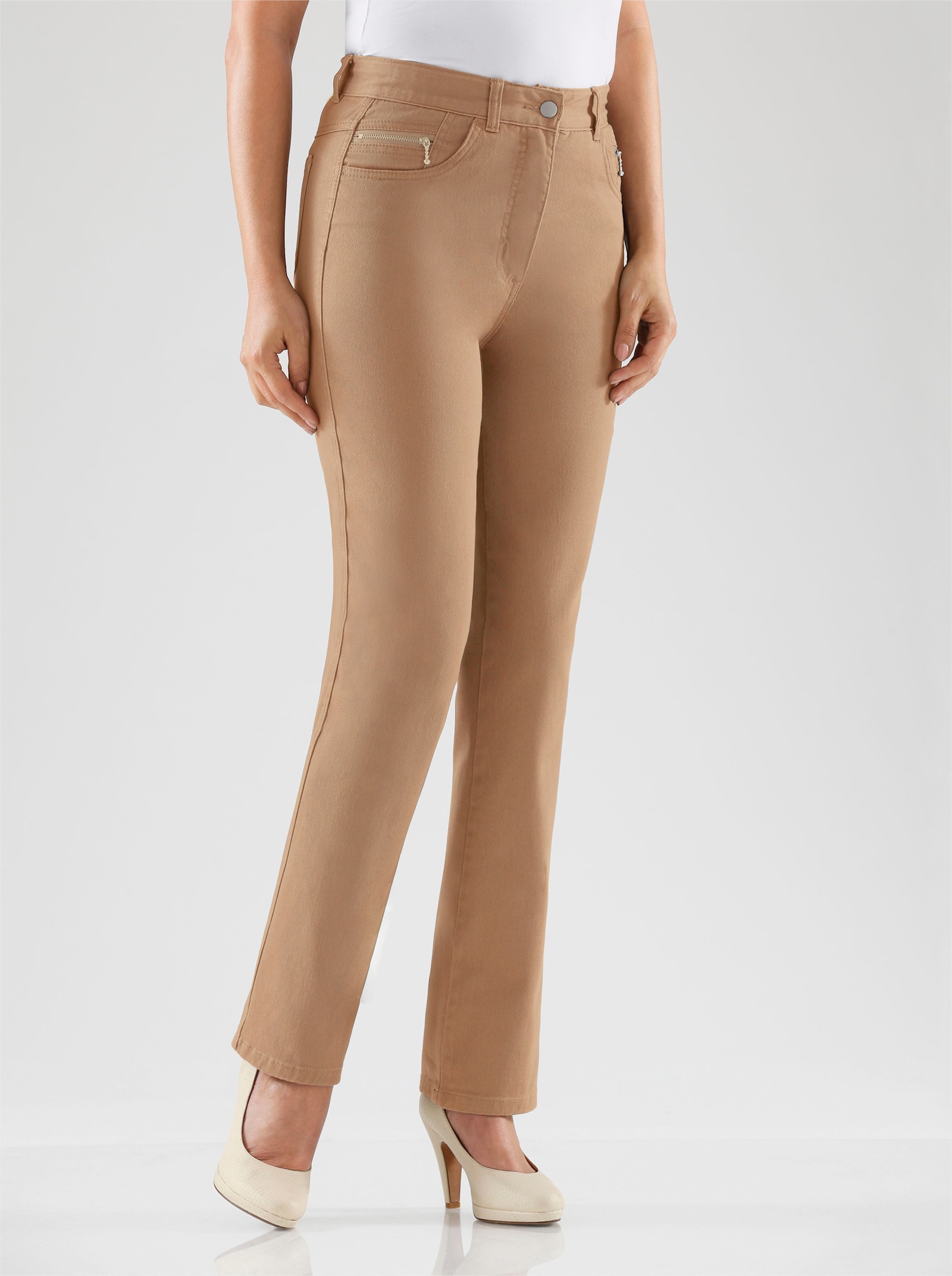 5-pocketjeans met rechte snit - camel