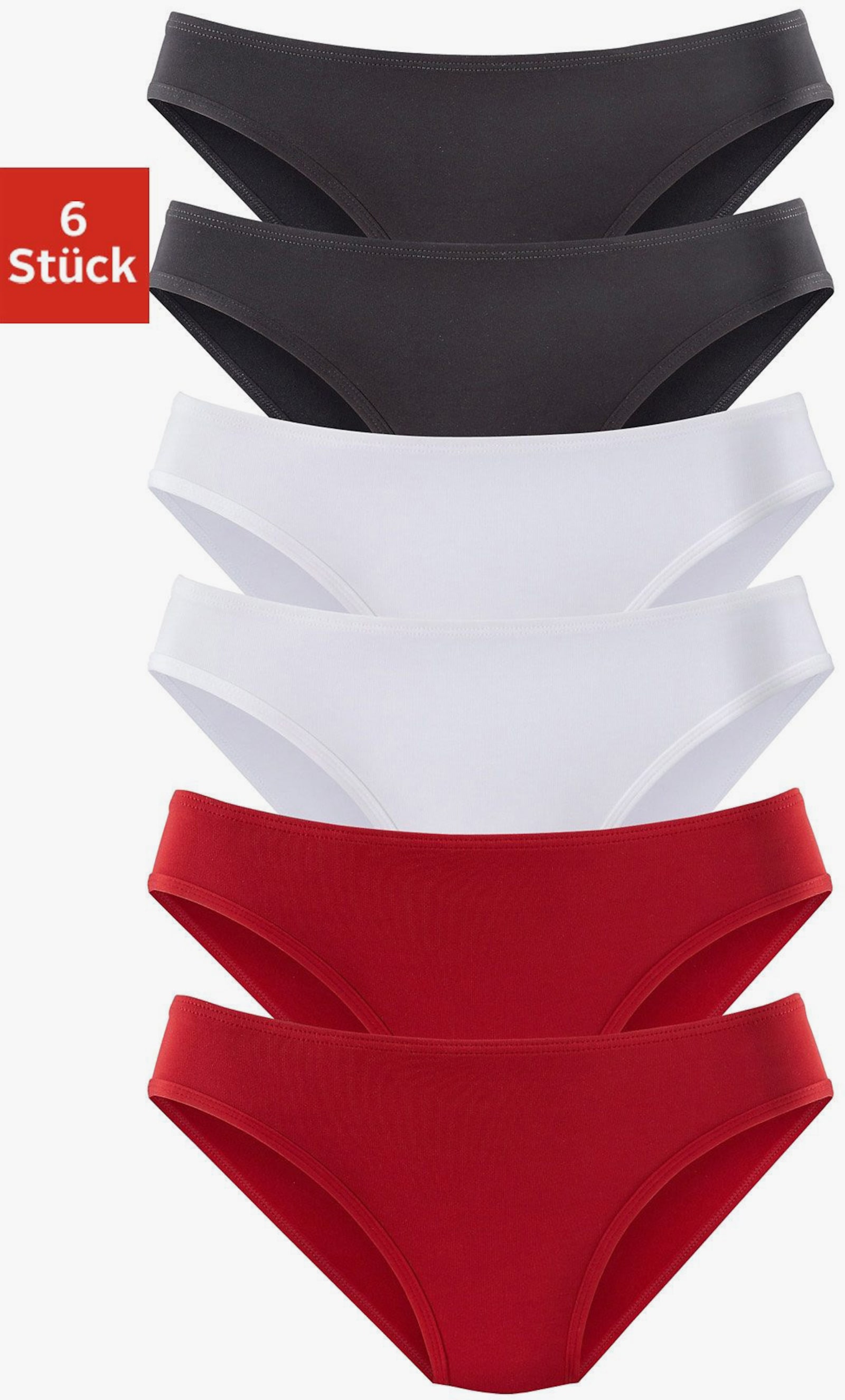 vivance active Jazz-Pants Slips - rot, schwarz, weiß