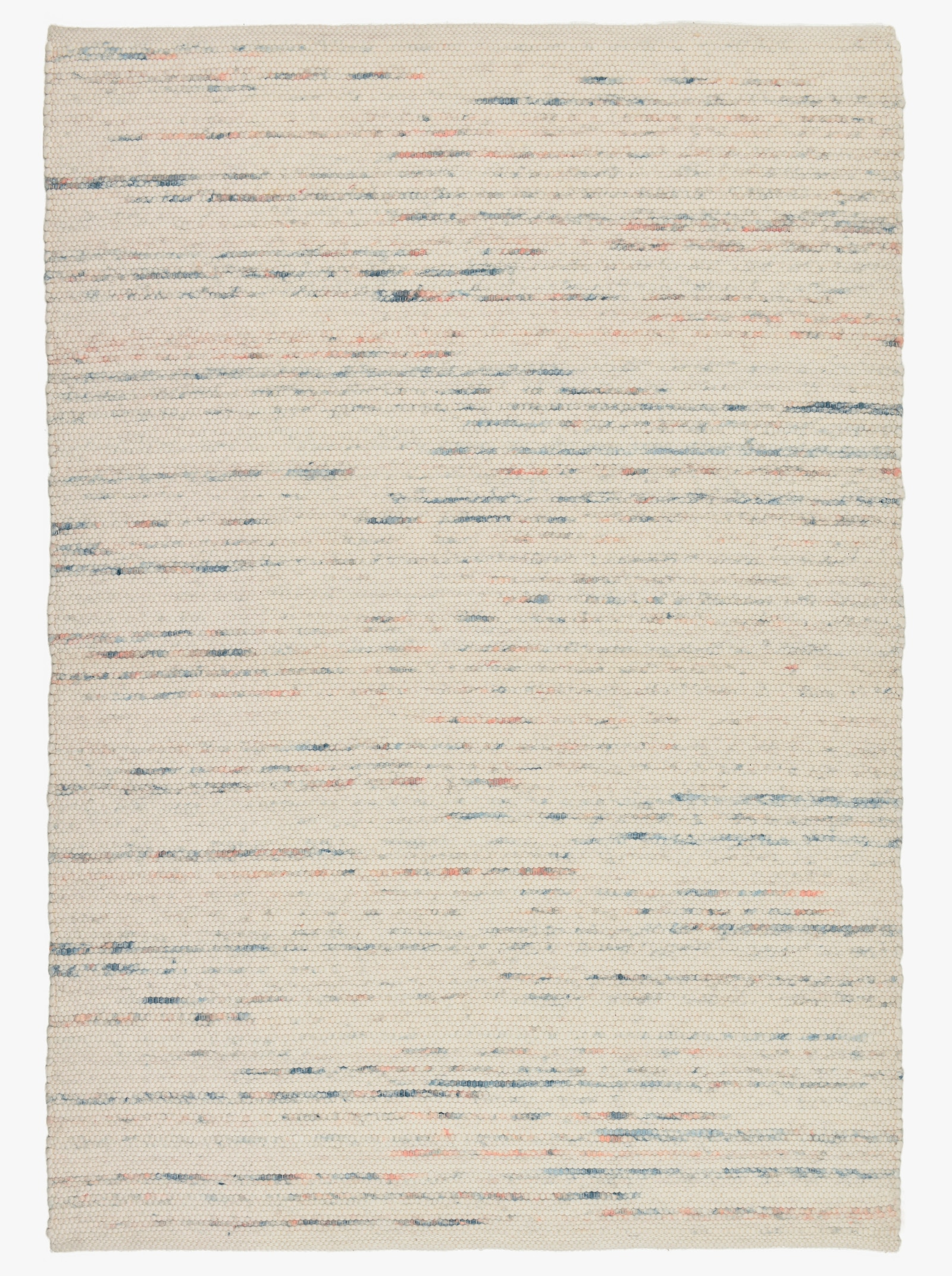 Theko Handwebteppich - ecru-blau