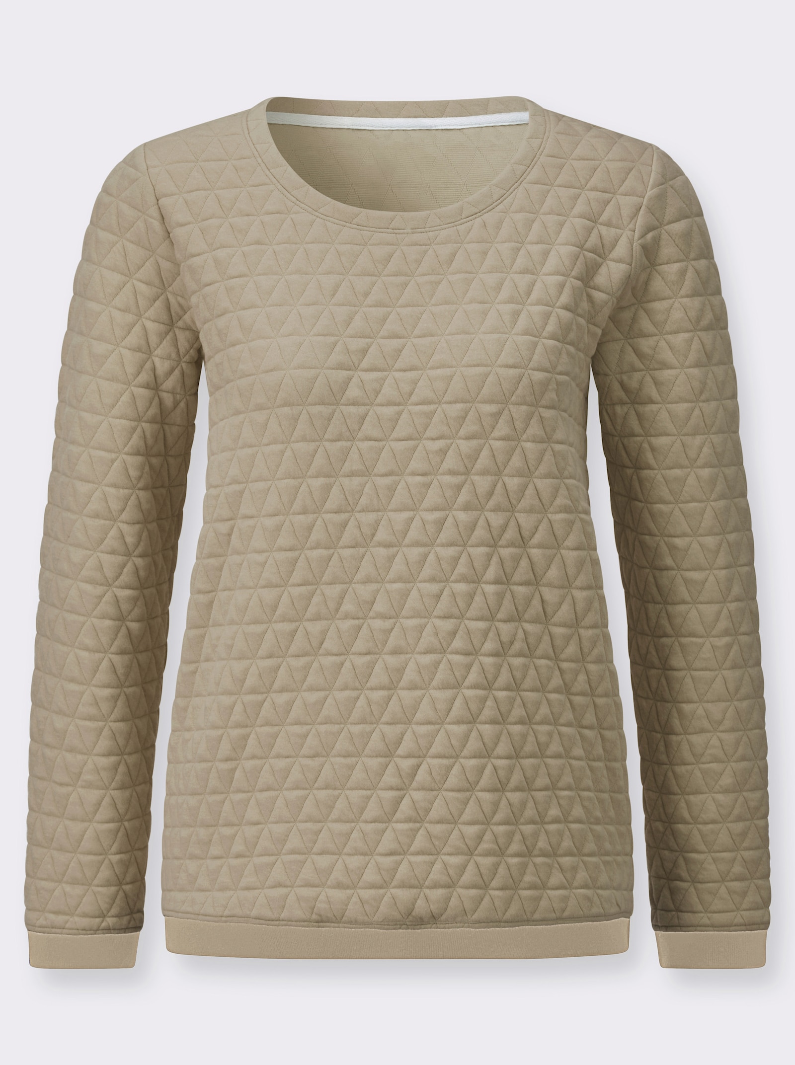  Rundhalsshirt im Jacquard-Muster - schlamm