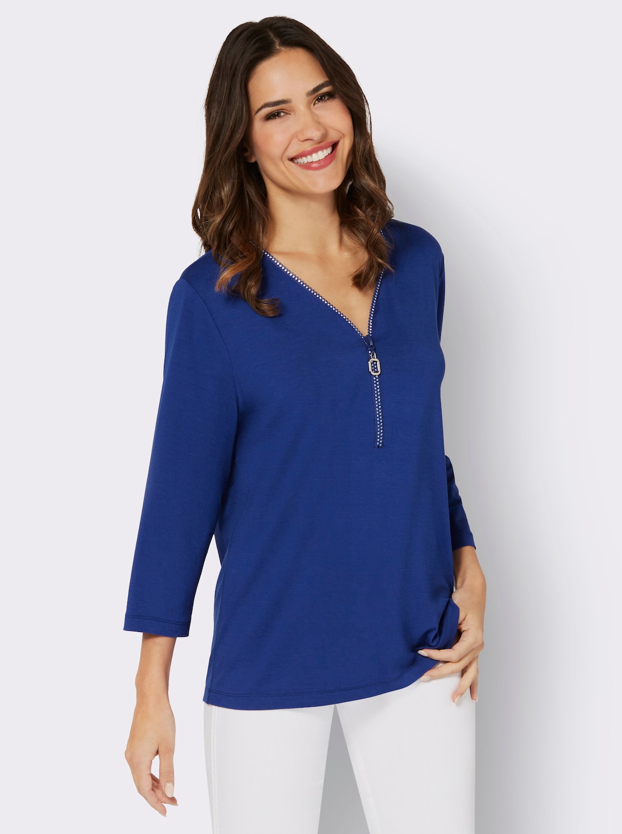 3/4-Arm-Shirt - royalblau