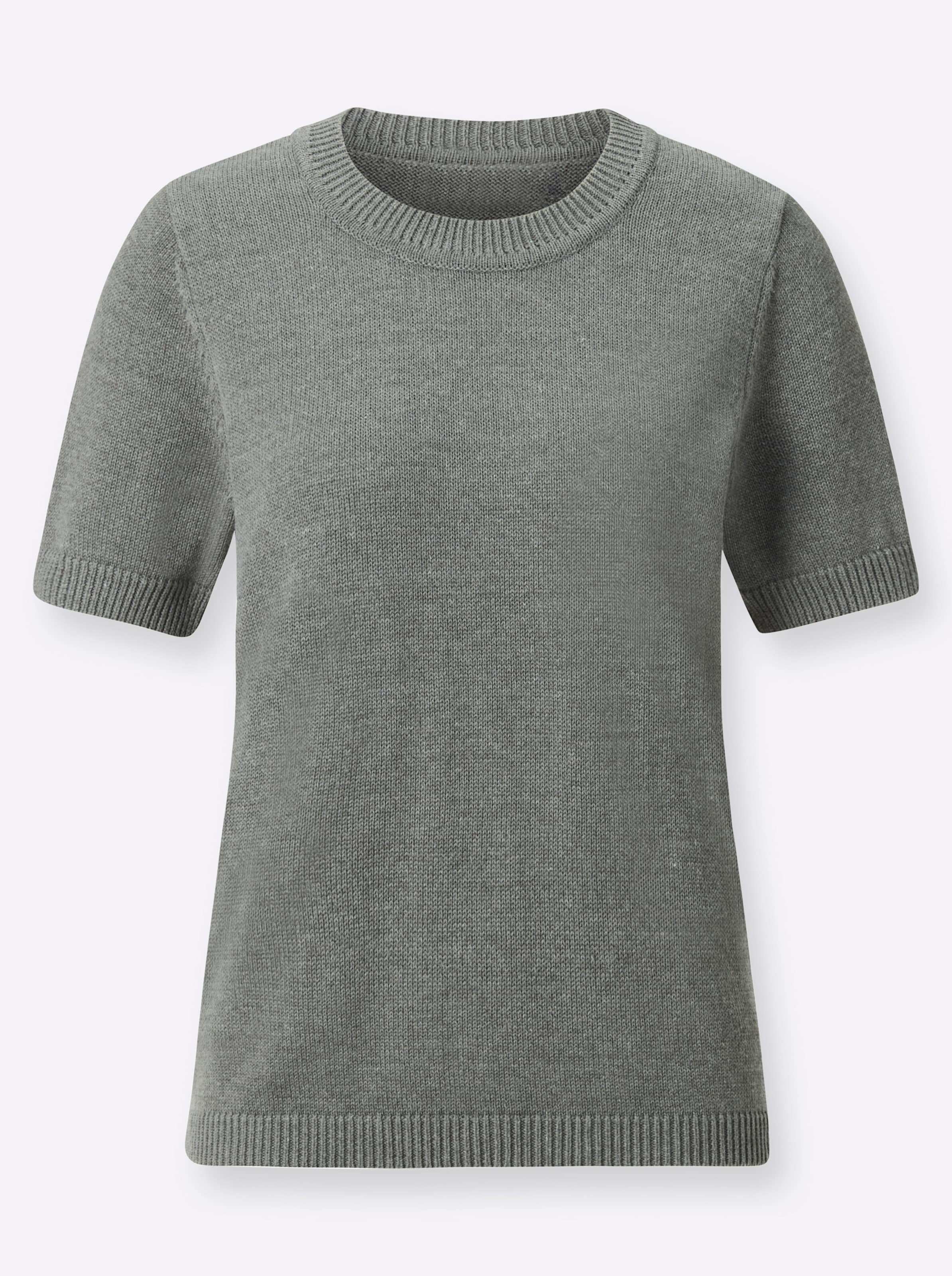 Casual Looks Damen Grau Kurzarmpullover "Pullover", Gr. 48, (, Meliert), 50% Baumwolle, 50% Polyacryl, Unifarben, Pullover - Bild 4