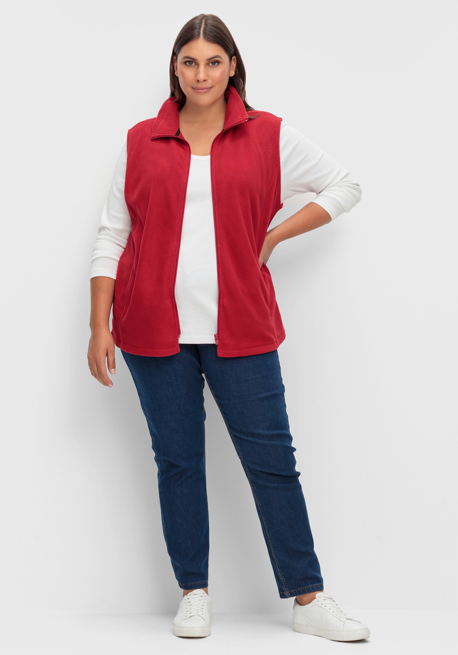 Fleeceweste mit Antipilling-Ausrüstung - weinrot