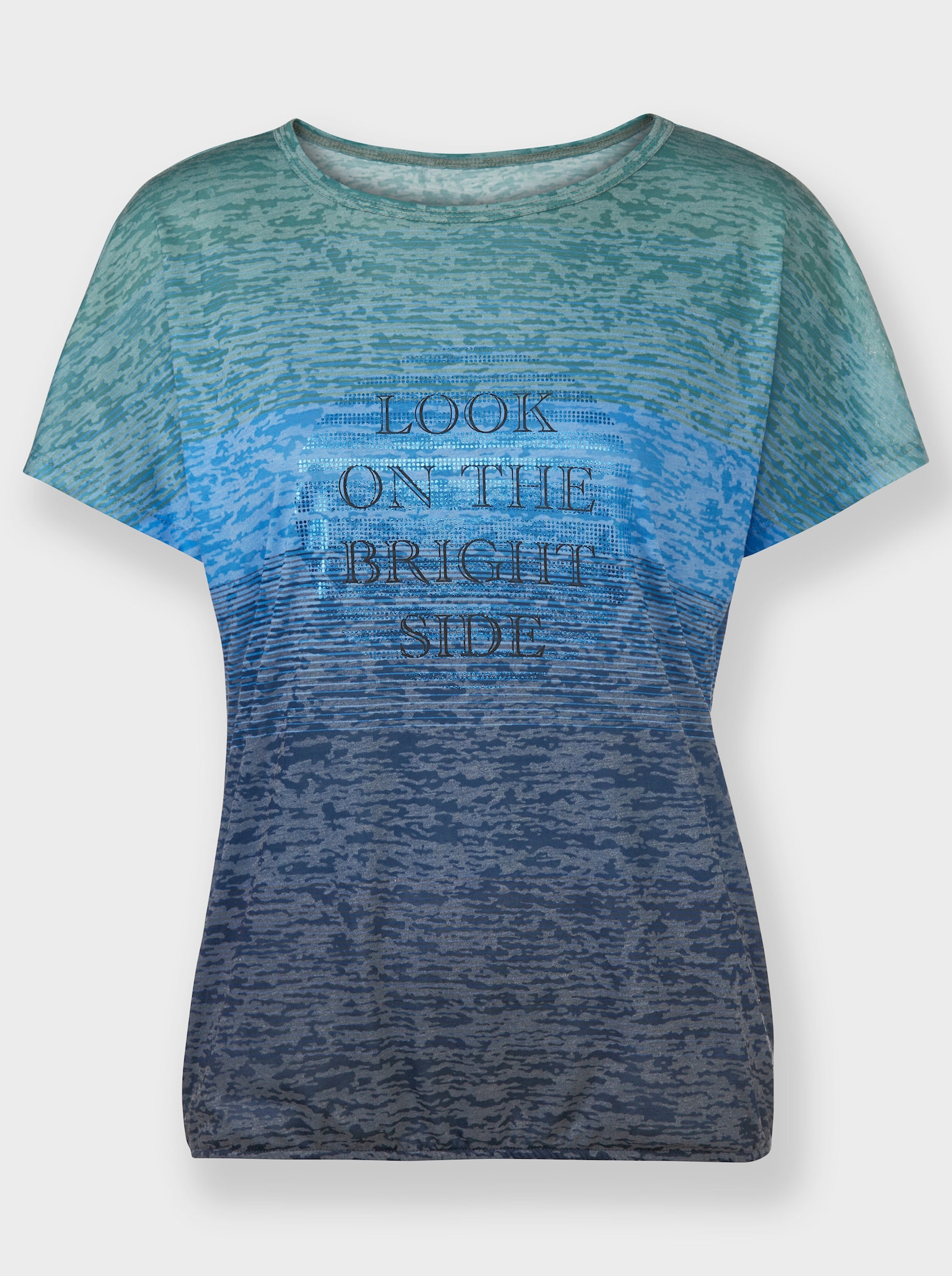 heine Rundhalsshirt mit Farbverlauf - marine-bedruckt