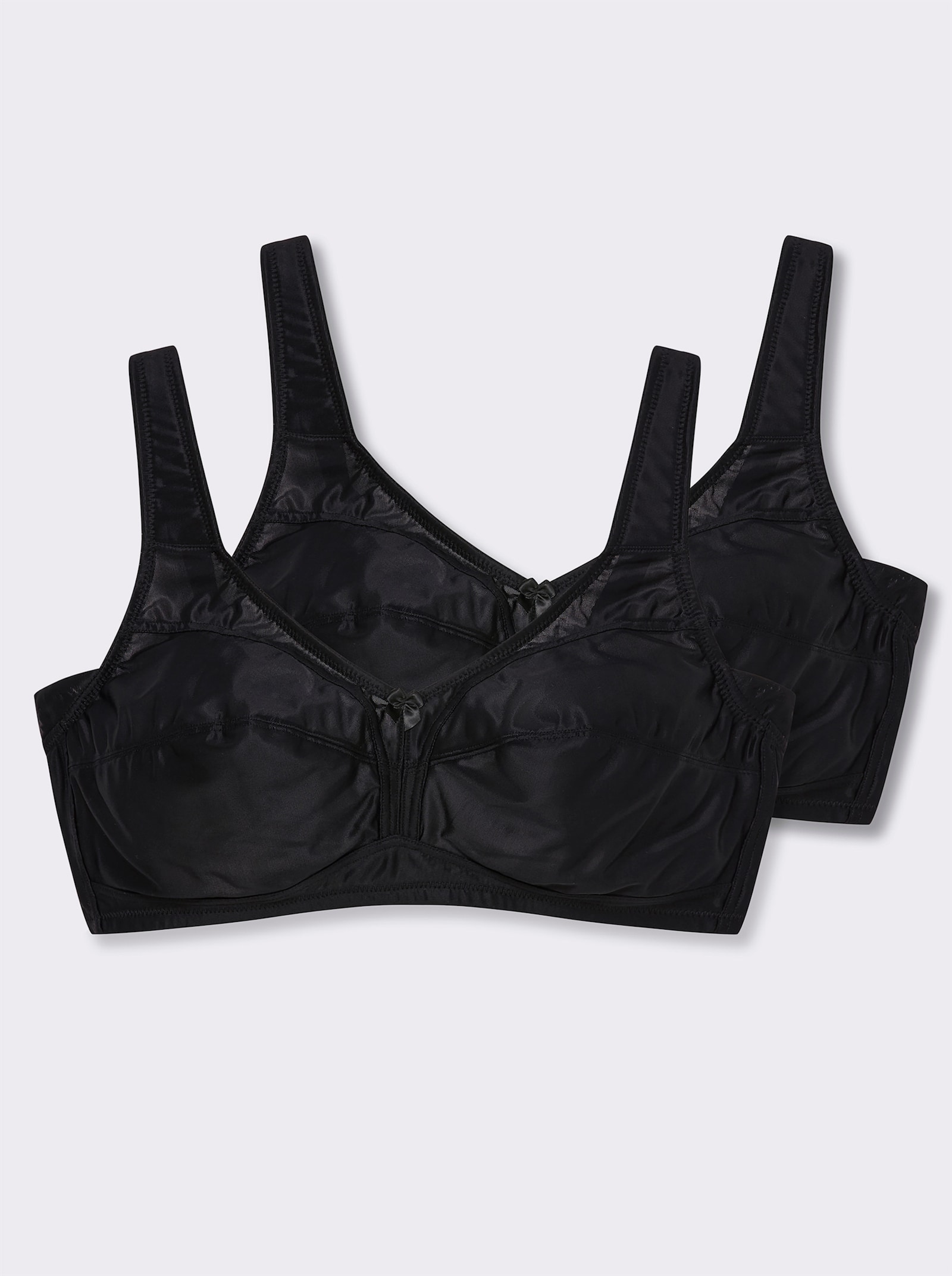 wäschepur Entlastungs-BH ohne Bügel seitlich extra hoch geschnitten - schwarz