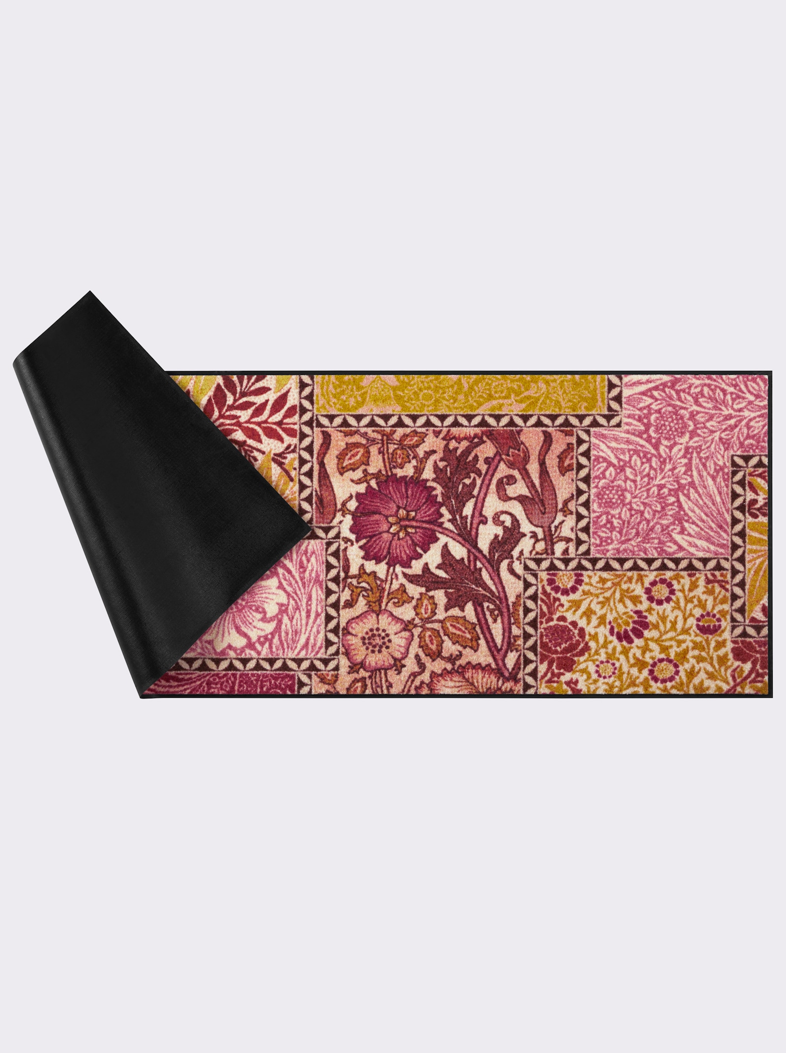 Salonloewe Fußmatte - dunkelrot-ocker-bedruckt