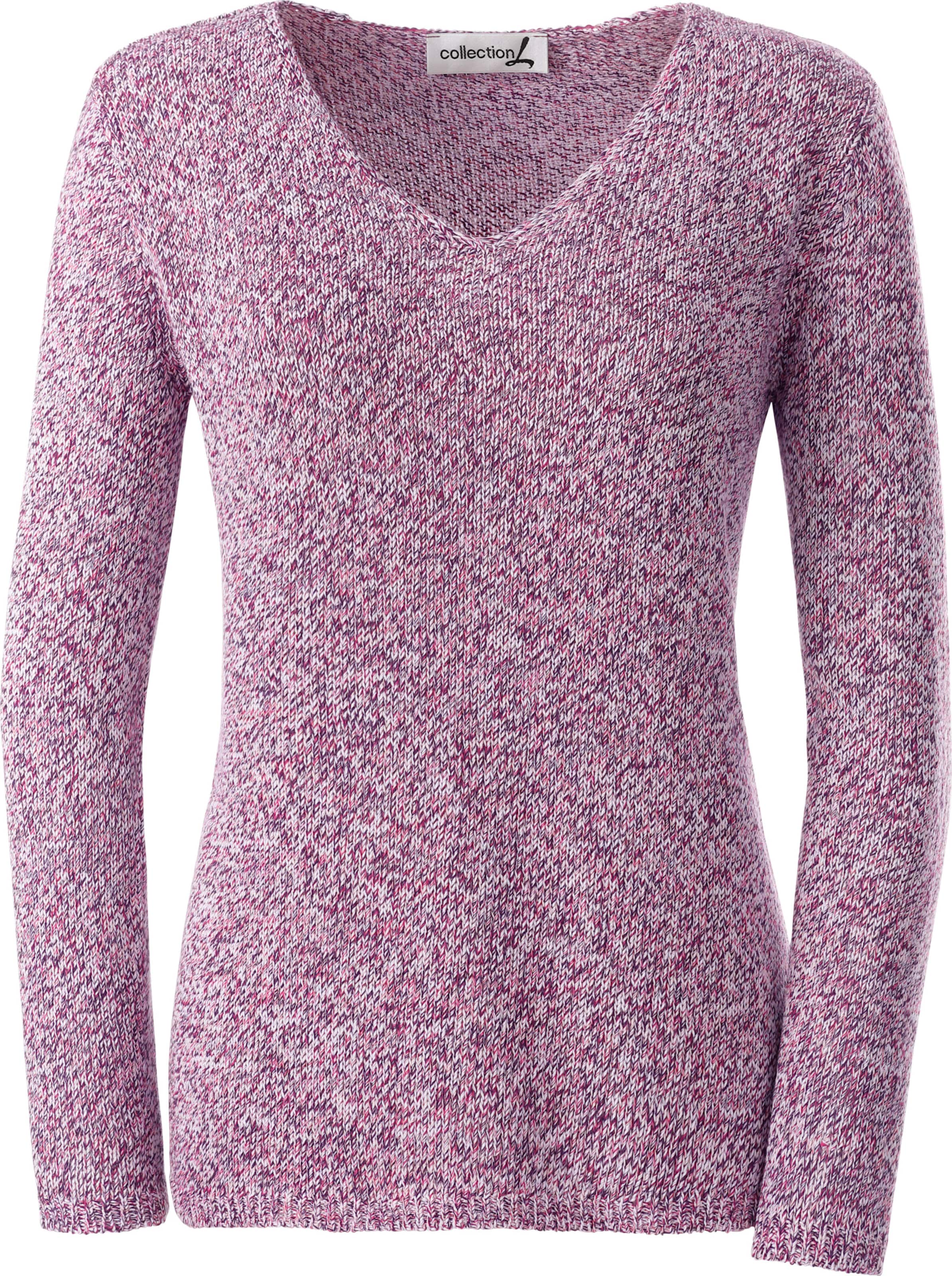 Fuchsia-Meliert Strickpullover