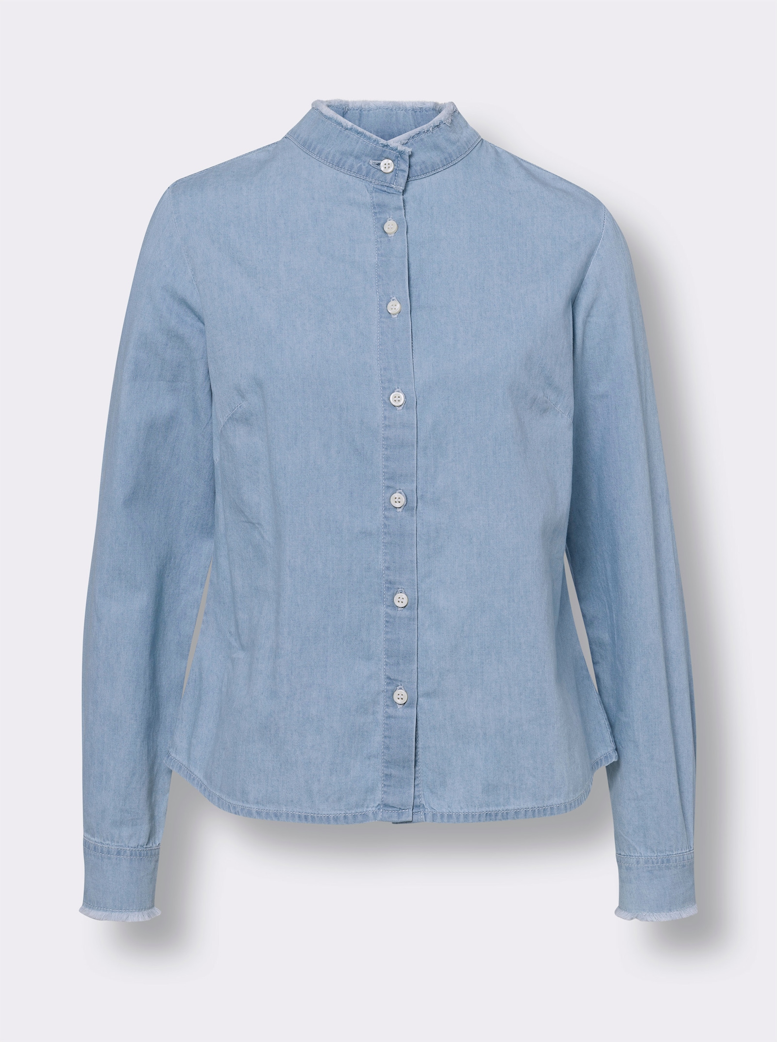 heine Baumwollbluse mit Stehkragen - blue-bleached