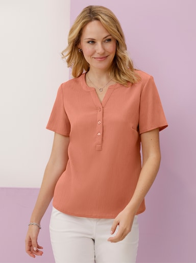 Schlupfbluse mit kurzen Ärmeln - papaya