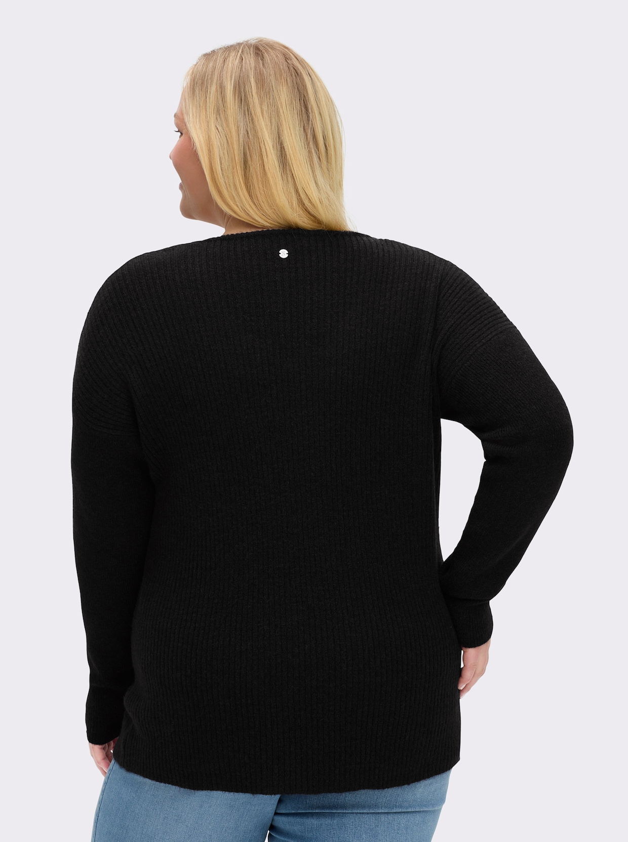 sheego Pullover - tiefblau-meliert