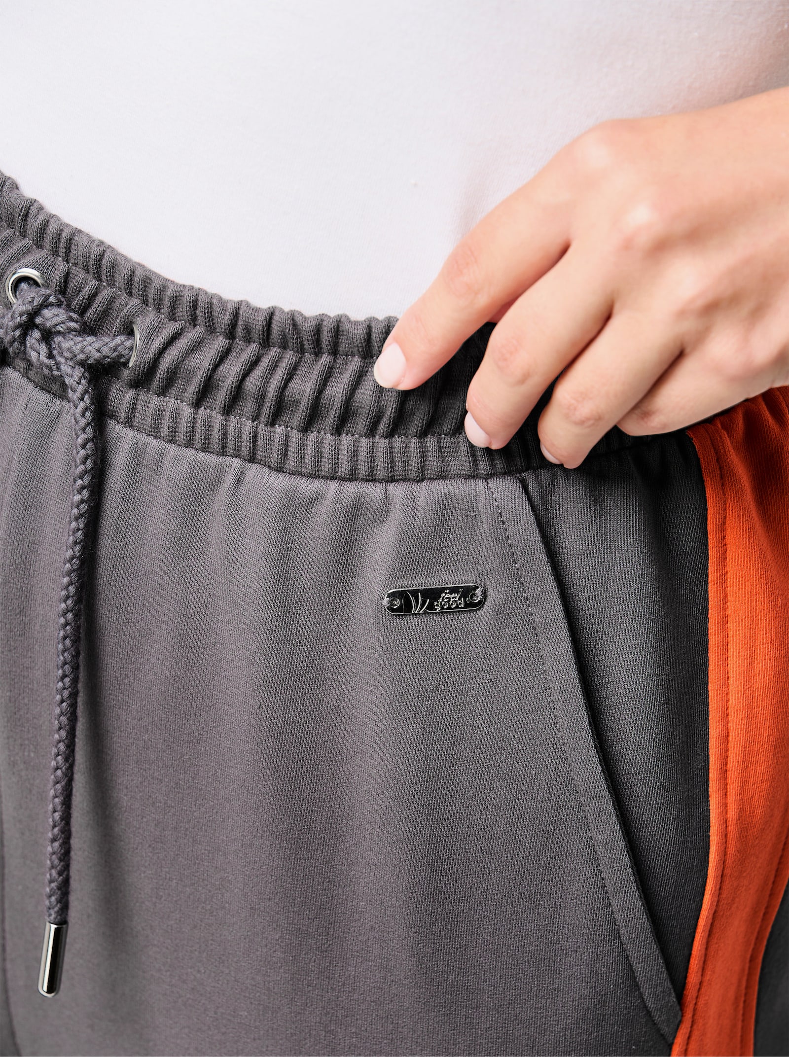 feel good Dehnbund-Hose - anthrazit-orange