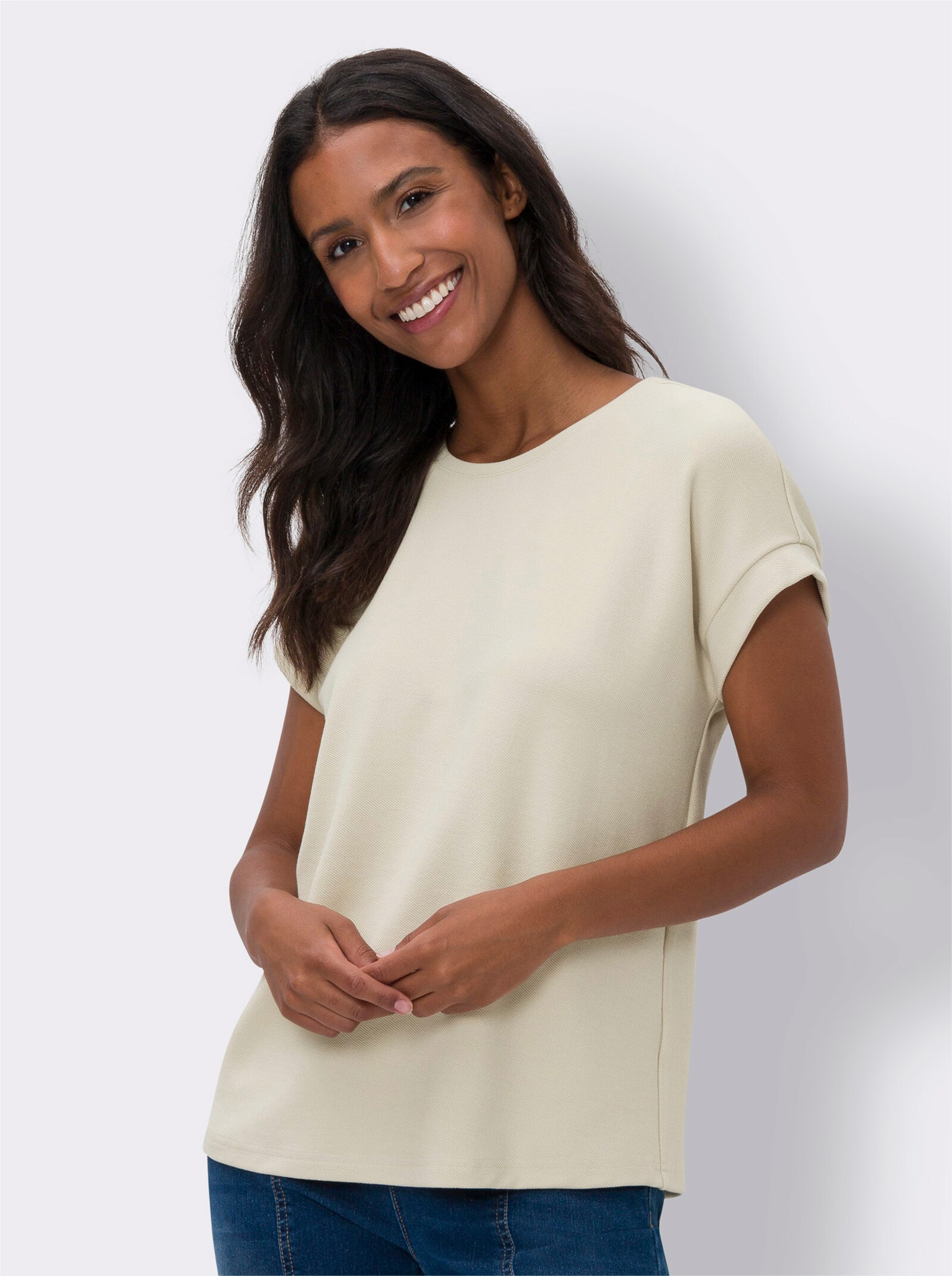 heine Sweatshirt aus Strukturware - sand