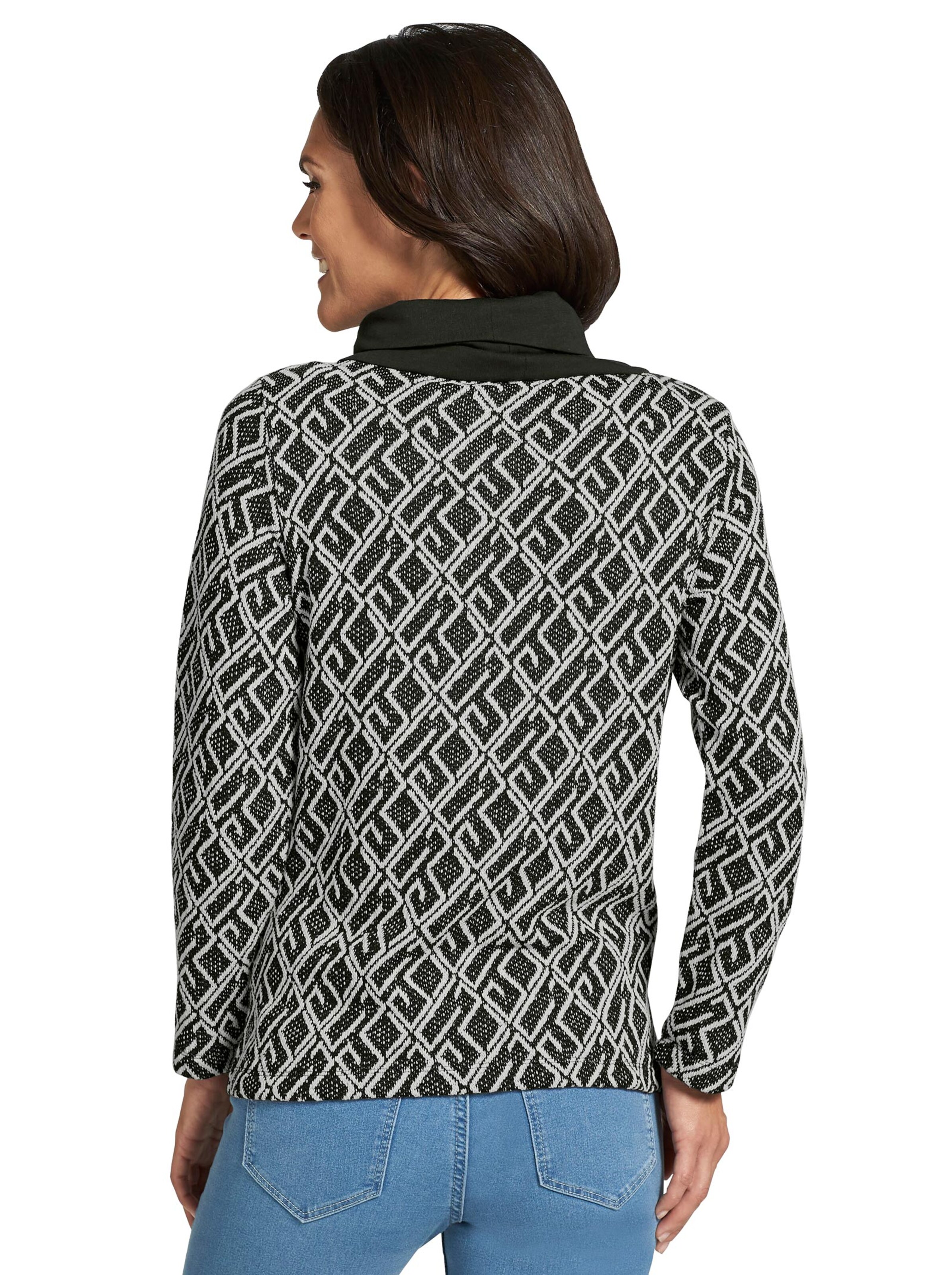 Shirt - schwarz-weiß-gemustert